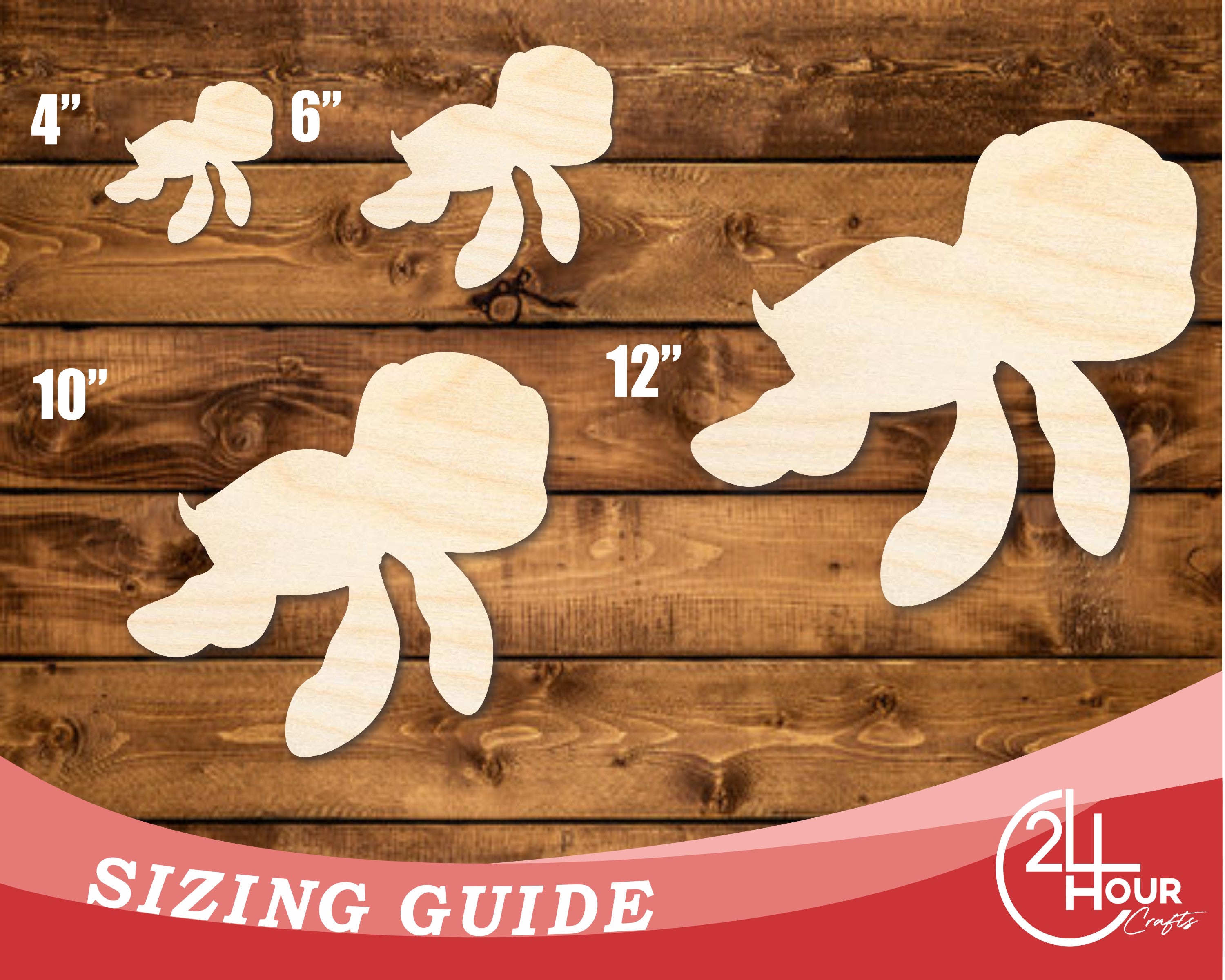Unfinished DIY Craft Cutout in the Shape of a Cartoon Sea Turtle | Up to 46 Inches for Do - It - Yourself Projects