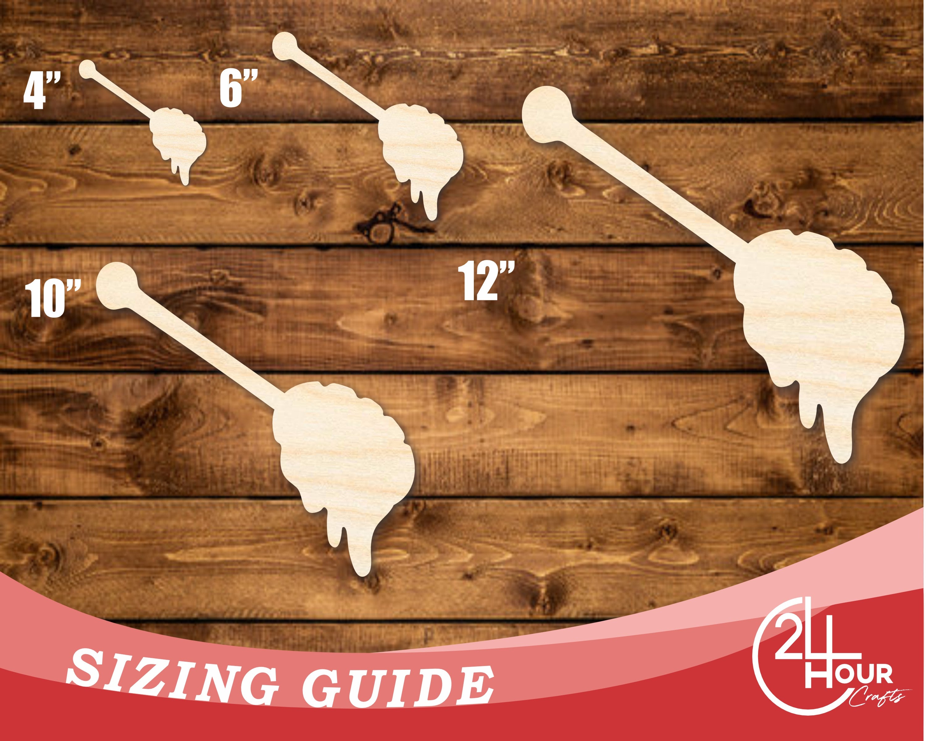 DIY Unfinished Wood Honey Stick Shapes for Up to 46 Craft Projects