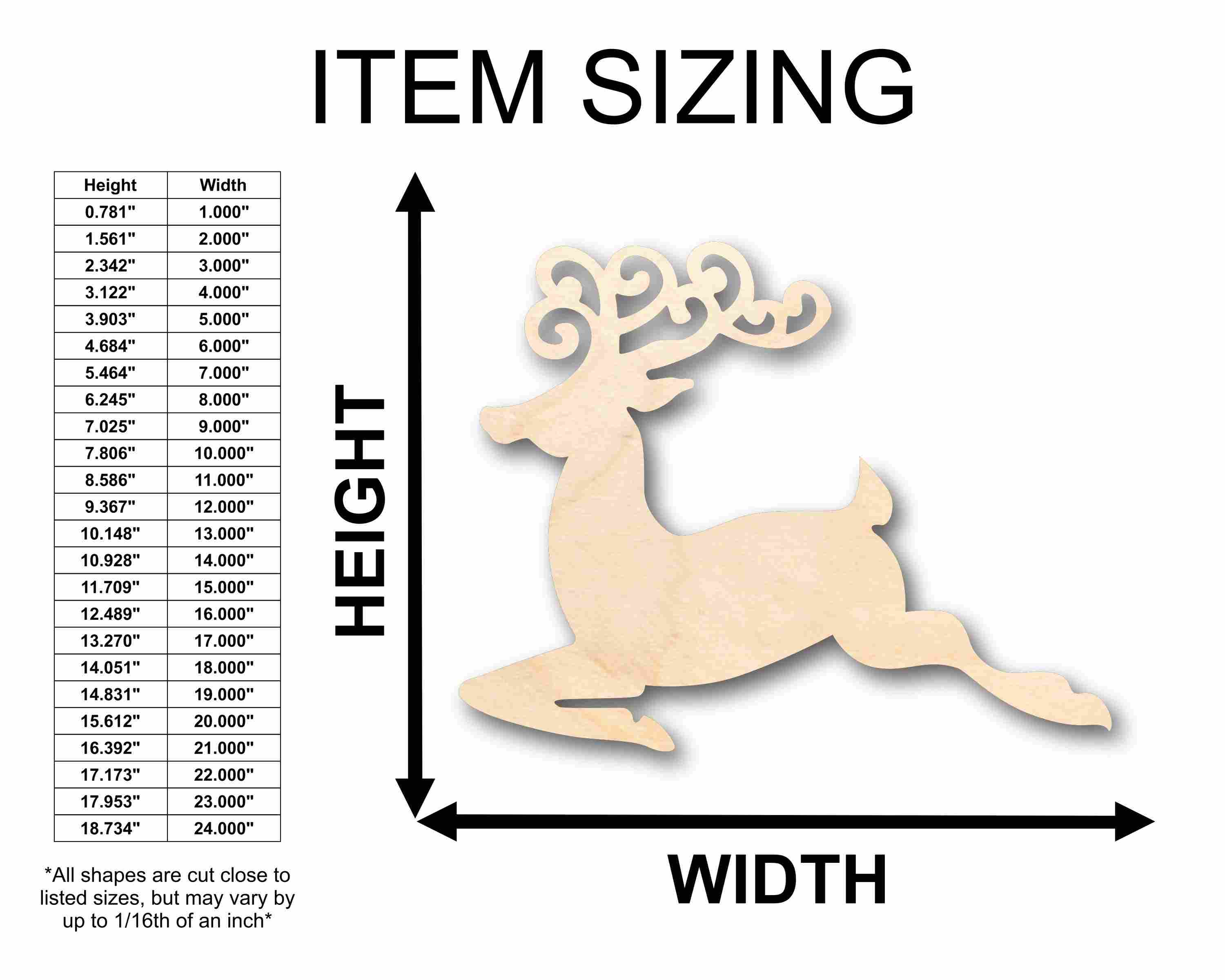 DIY Unfinished Wood Reindeer Silhouette - Up to 46 Inches for Crafting