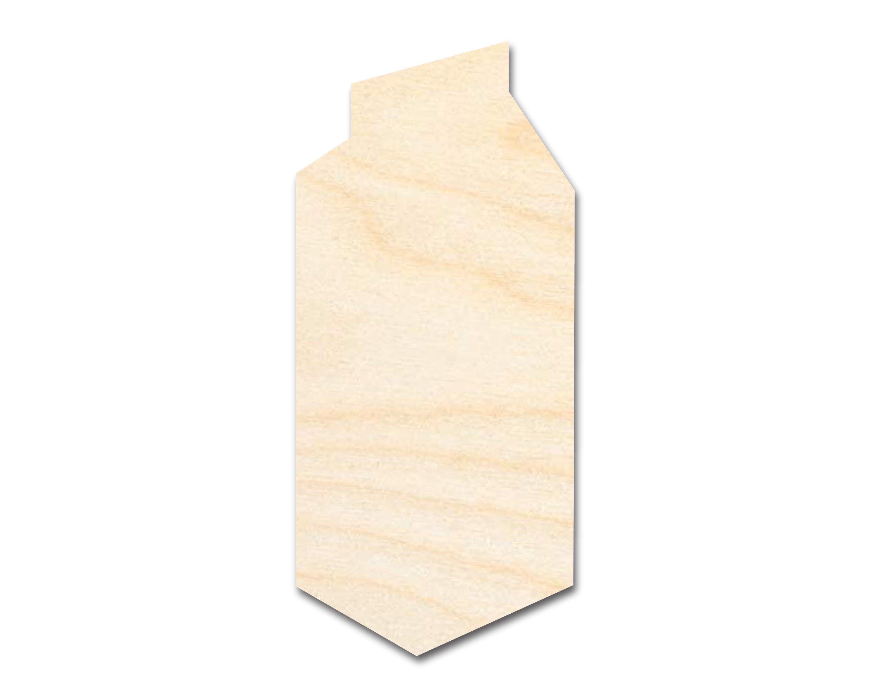 Unfinished DIY Craft Cutout in Wood Juice Carton Shape for Up to 46 DIY Projects