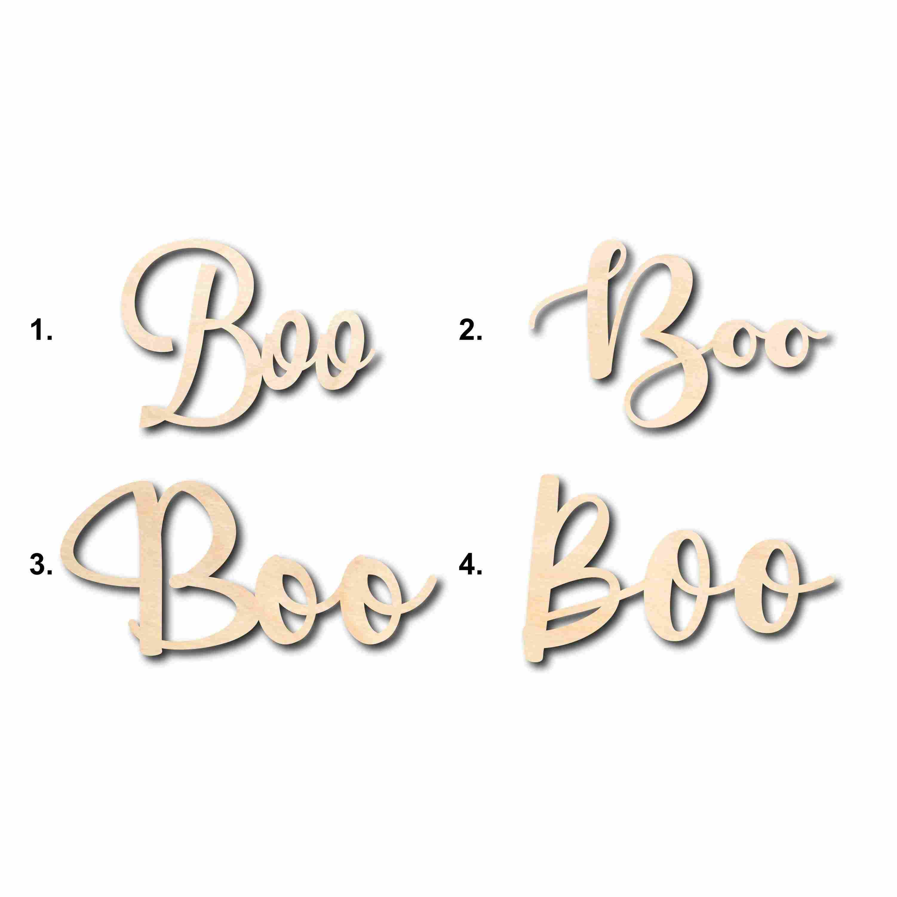 Unfinished DIY Home Decor Wood Cutout Boo Sign for Crafting Projects