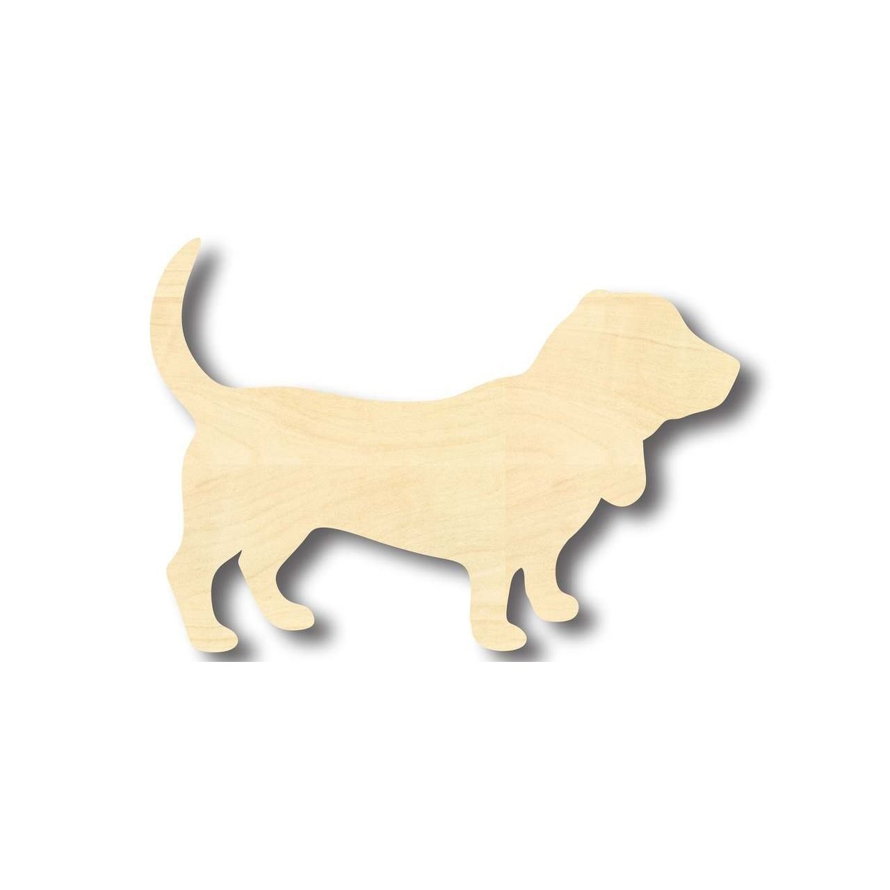 Unfinished Wood Basset Hound Dog Shape for Animal and Pet Crafts - Ideal for up to 46 DIY Projects