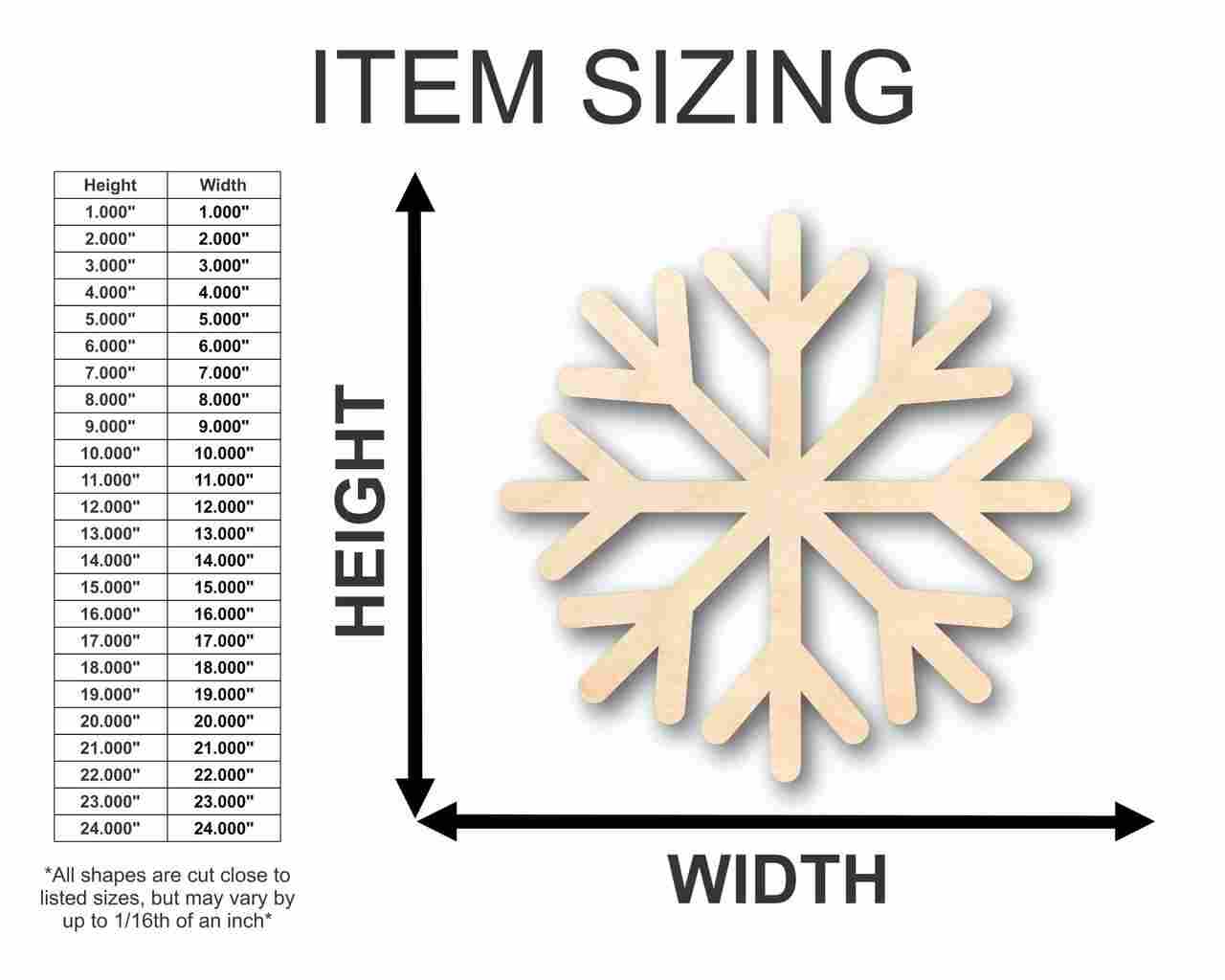 DIY Unfinished Wood Snowflake Shapes for Winter Decor - Up to 46 Pieces