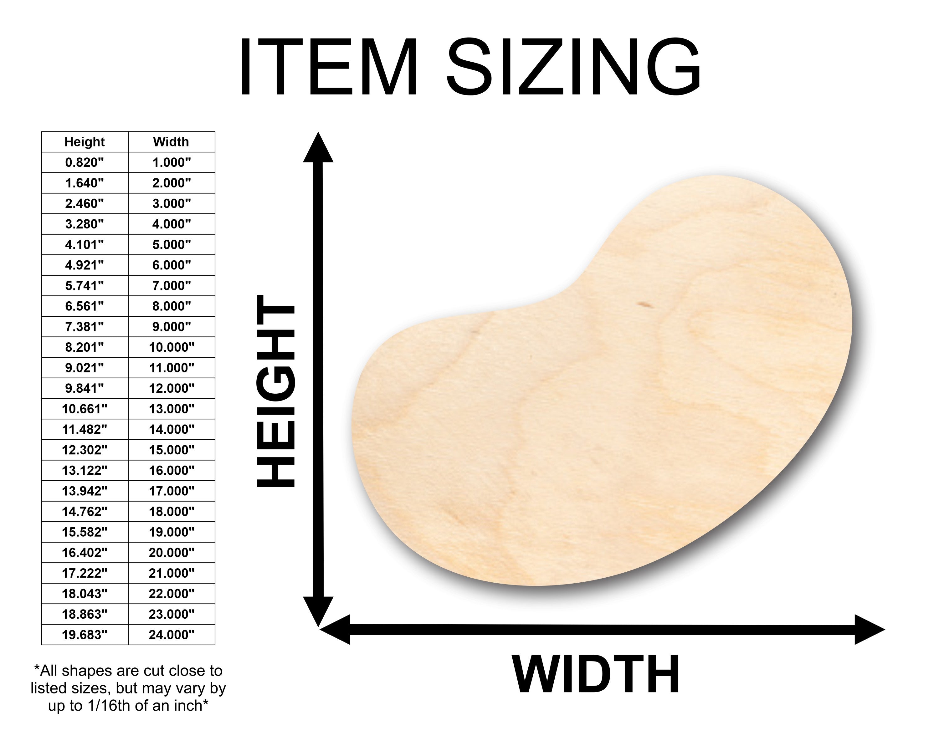 Unfinished Wood Jellybean-Shaped DIY Craft Supplies for Up to 46 Do-It-Yourself Projects