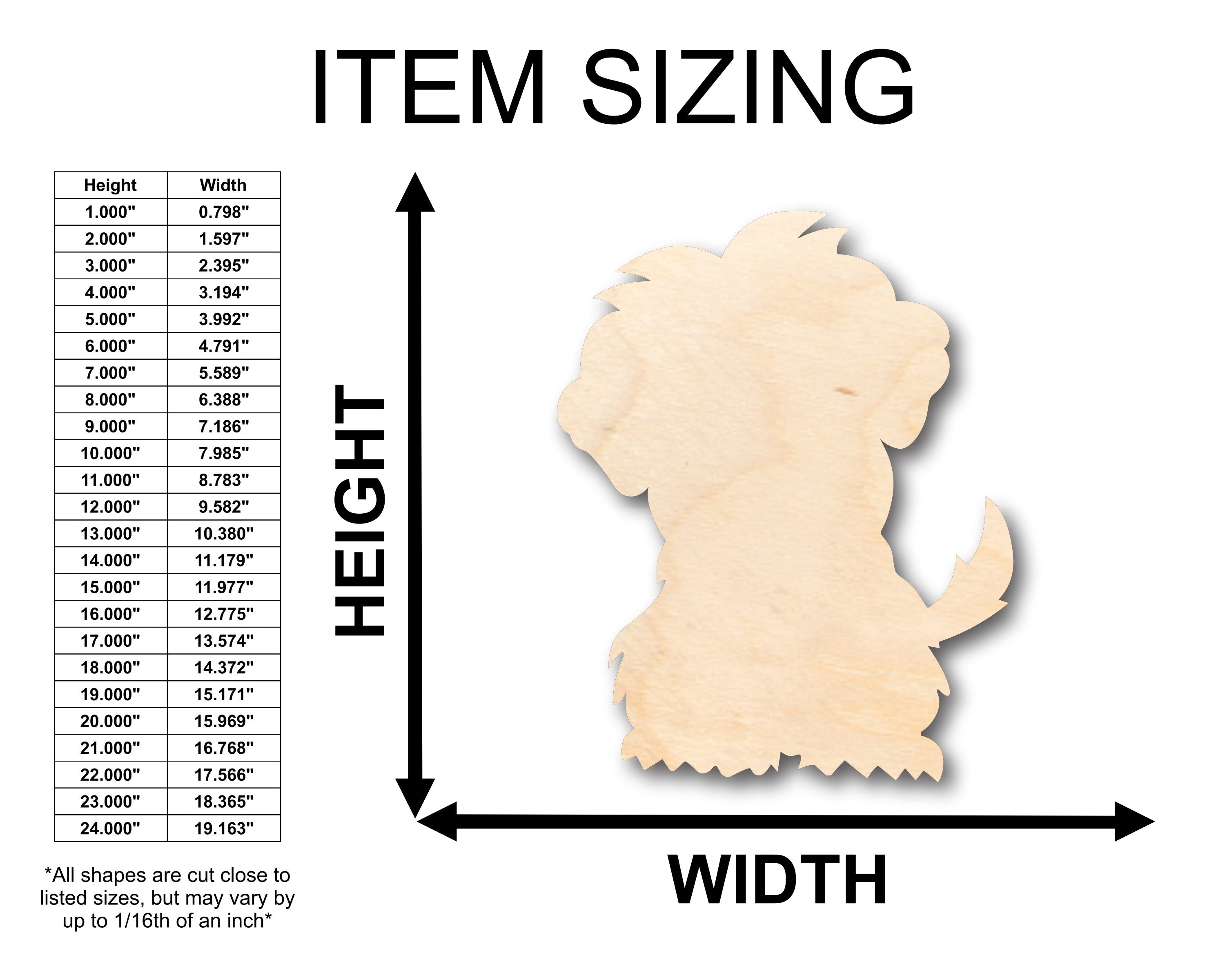 DIY Unfinished Wood Fluffy Puppy Dog Shape for Up to 46 Crafts