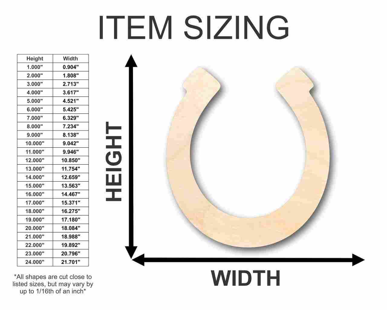 Unfinished Wood Horseshoe Shaped Crafts for Farm Ranch and Animal - Up to 46 DIY Projects