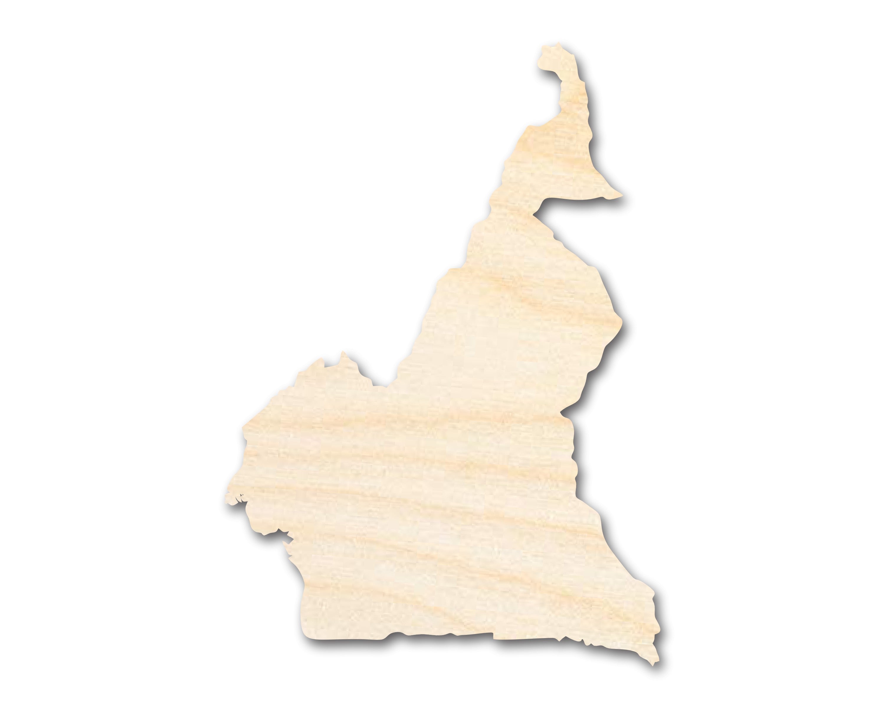Unfinished Wood Cameroon Country Shape for Central Africa DIY Crafts - Up to 46 Inches for Various Do - It - Yourself Projects