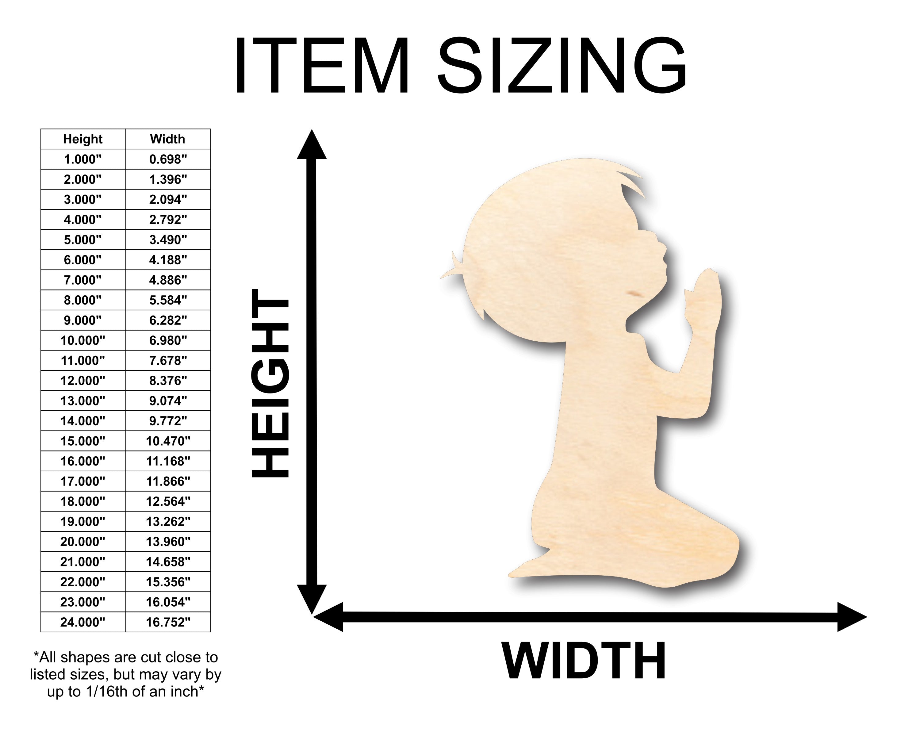 DIY Unfinished Wood Praying Boy Shape for Up to 46 Craft Projects