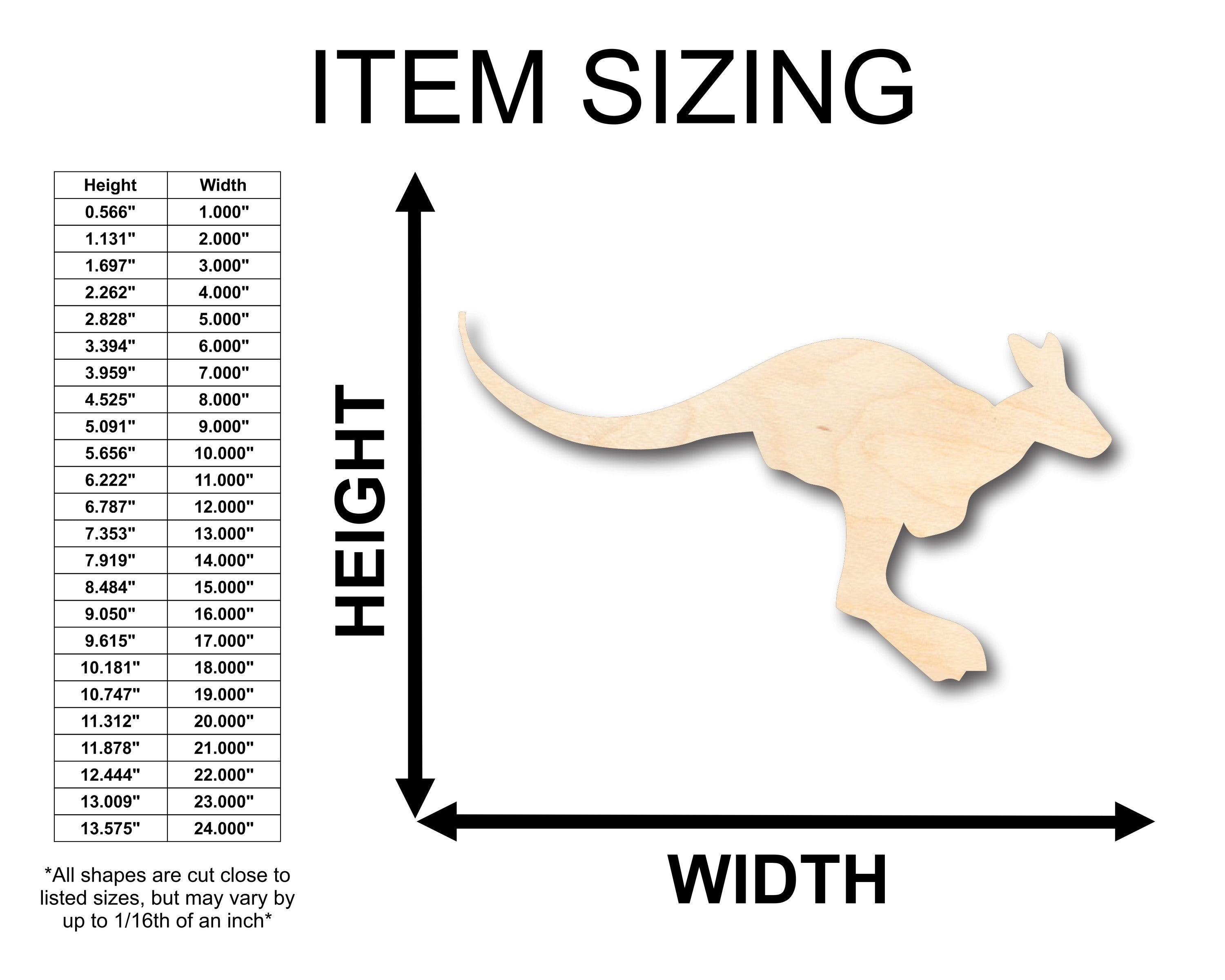 DIY Unfinished Australian Wildlife Kangaroo Shape Wood Craft up to 46