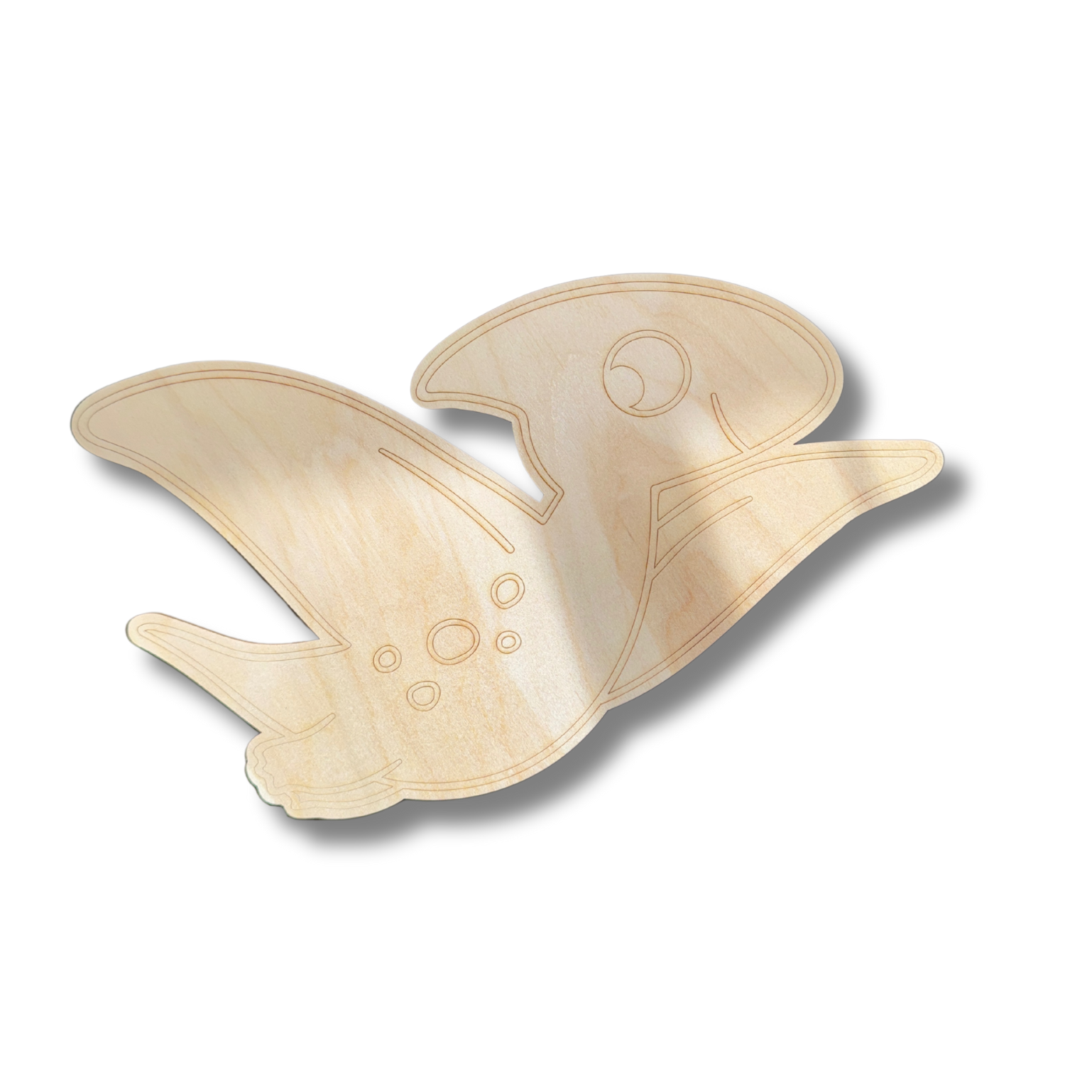 DIY Unfinished Wood Etched Pteranodon Shape for Up to 30 Line Painting Crafts