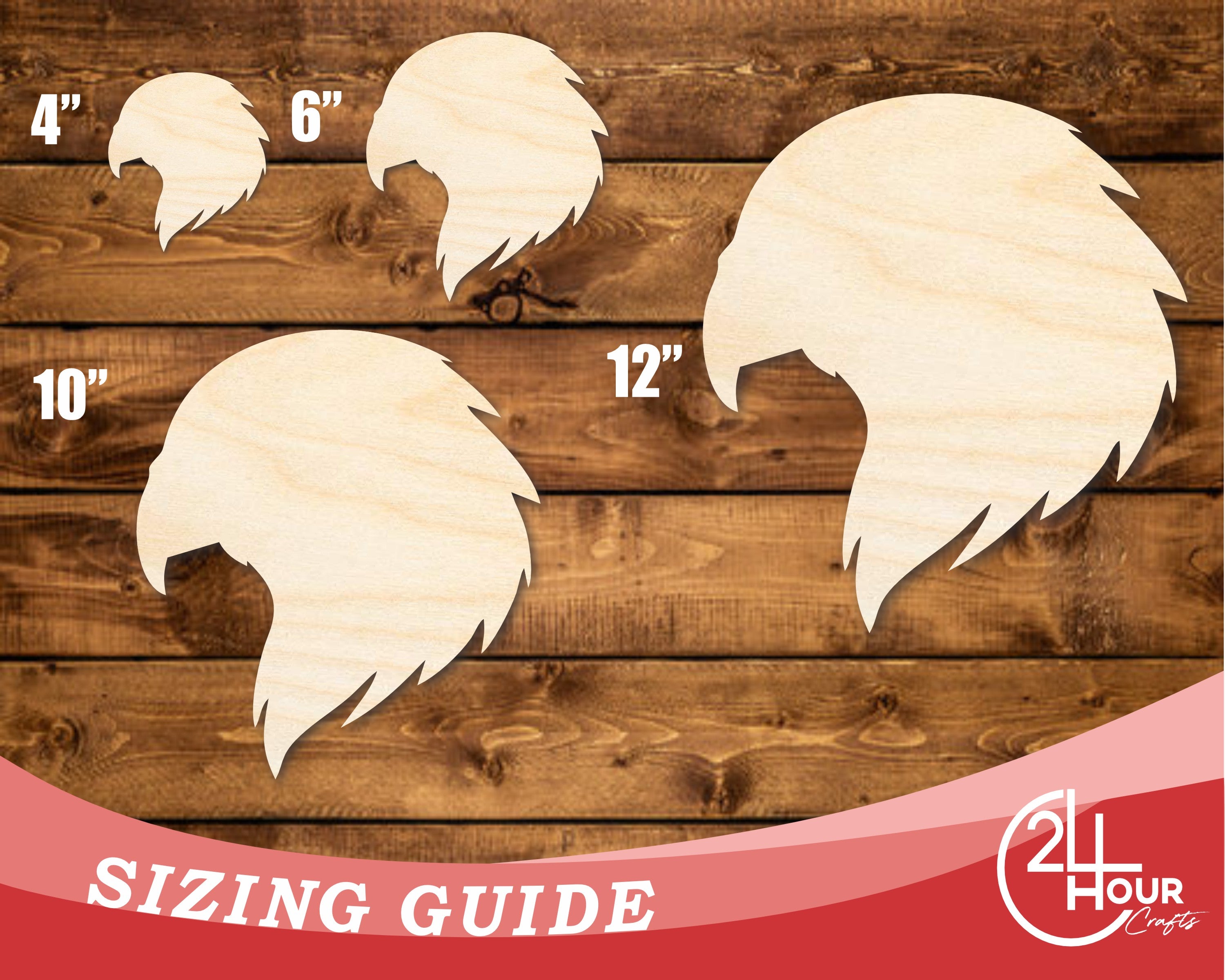 Unfinished DIY Craft Cutout of Wood Hawk Mascot Shape, Up to 46 Inches for Multiple DIY Projects