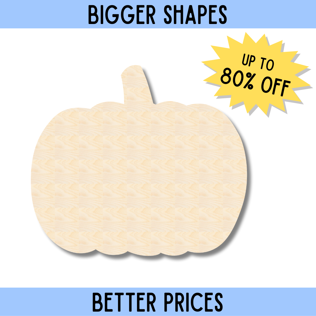 High - Quality Unfinished Wood Pumpkin Silhouette DIY Craft Cutout from the Bigger and Superior Collection