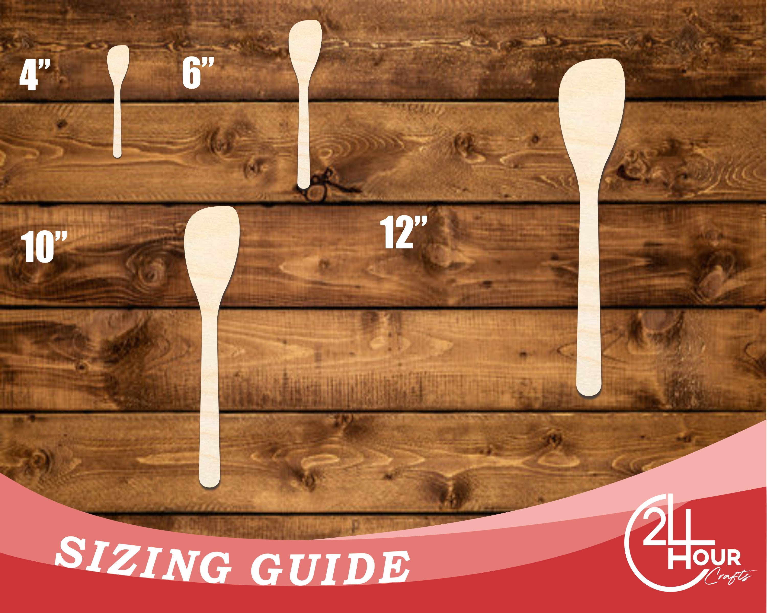 Unfinished DIY Craft Cutout in Wood Spatula Shape | Up to 46 DIY Projects Available