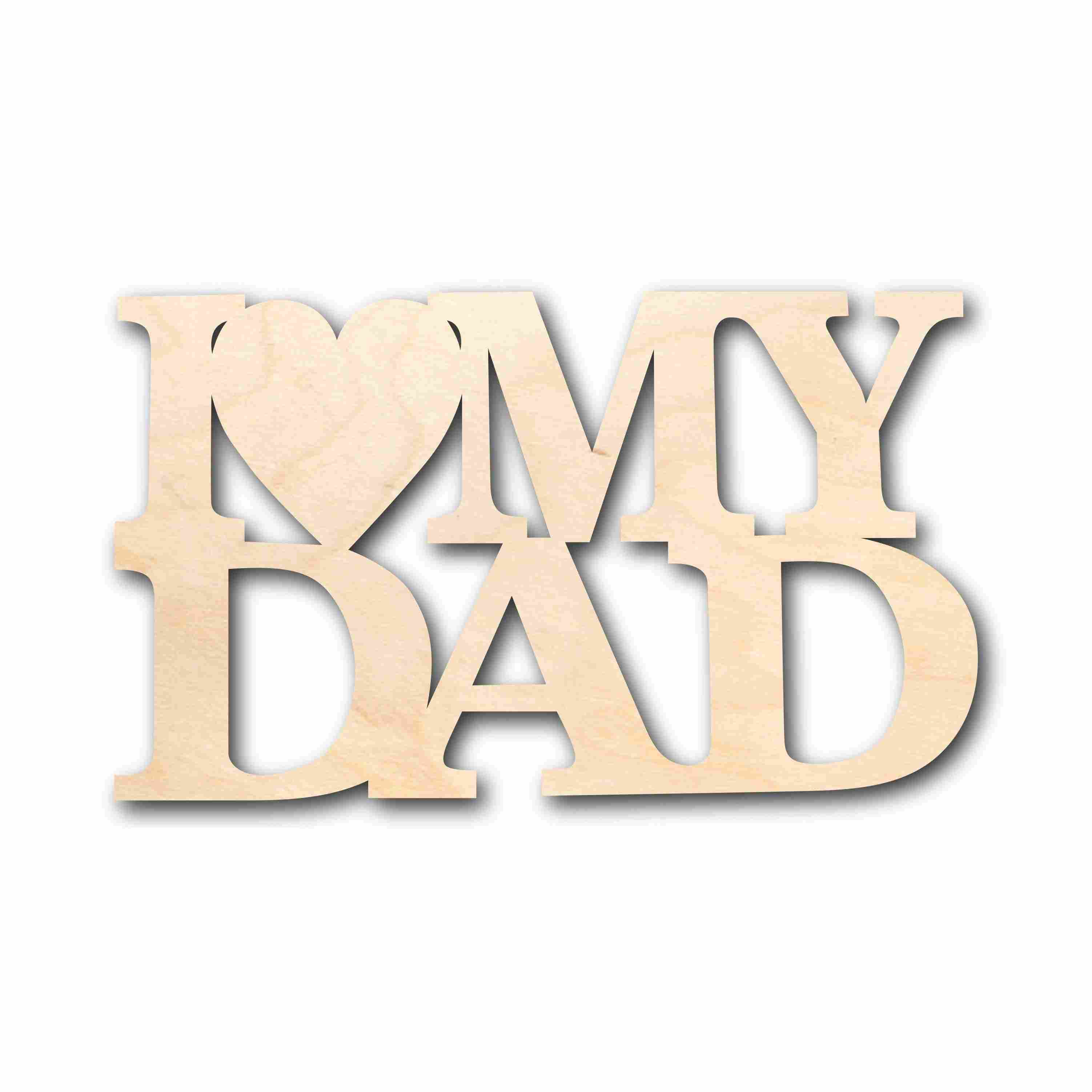DIY Handmade Unfinished Wood Cutout Craft - I Adore My Dad for Father's Day