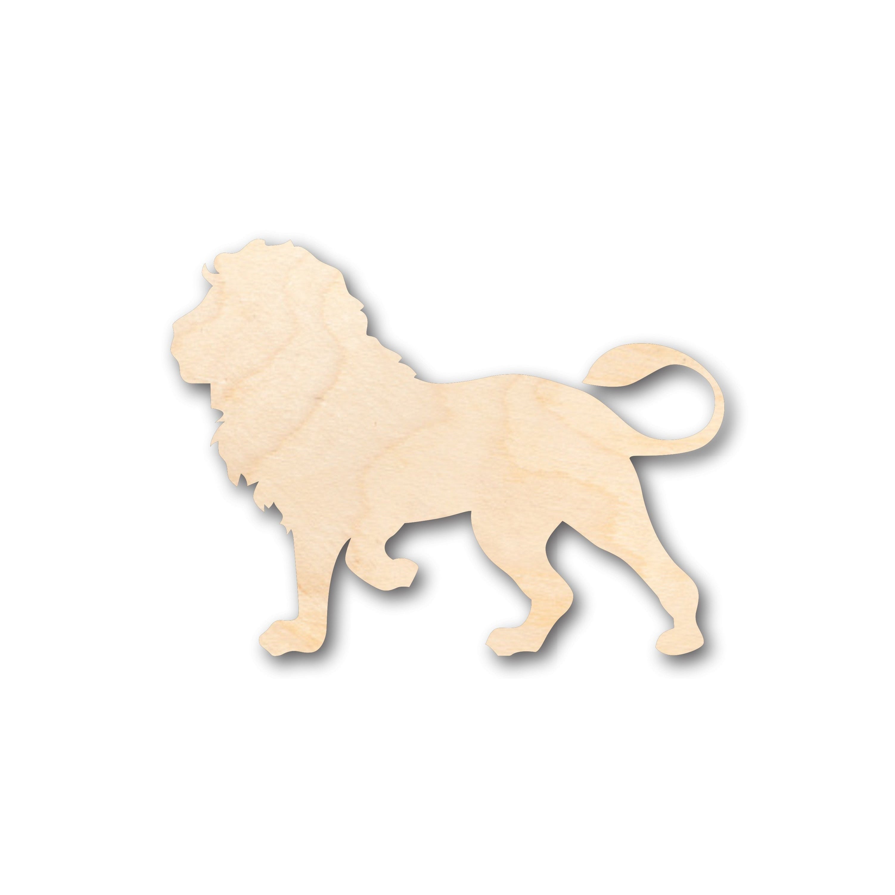 DIY Unfinished African Lion Shape Wood Crafts up to 46 Inches