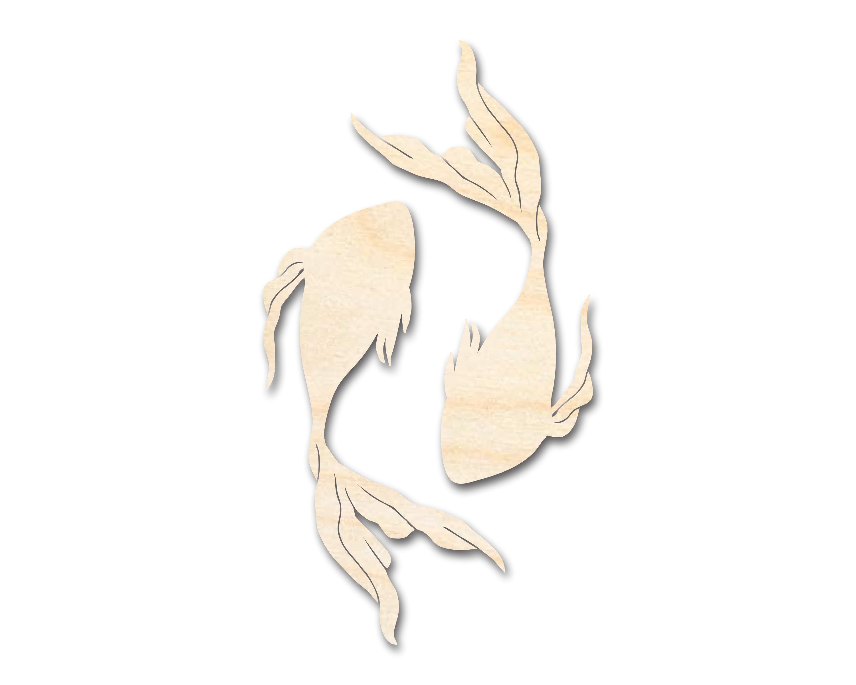 Unfinished Wood Pisces Fish Shape Zodiac Craft Supplies - Available Sizes up to 46 Inches