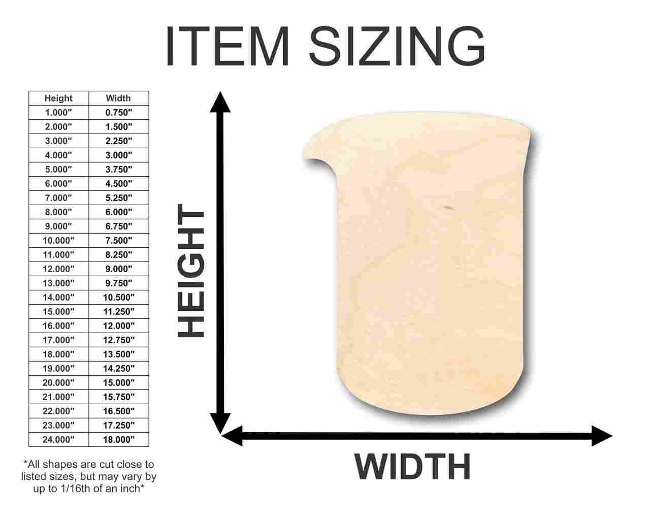 DIY Unfinished Wood Beaker Shapes for Chemistry Crafts (up to 46 pieces)