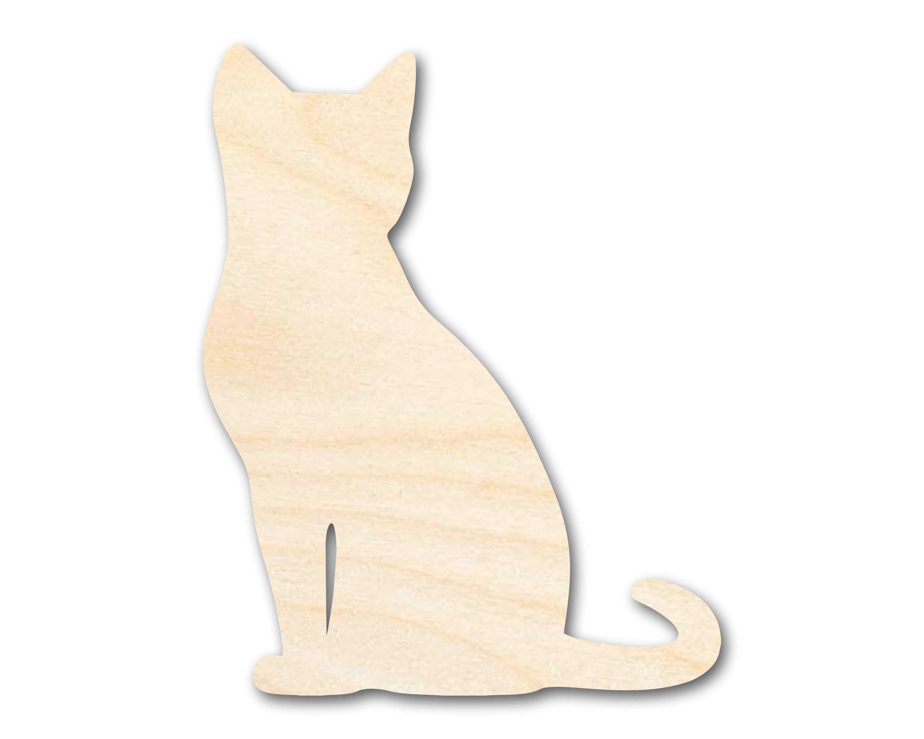 Unfinished DIY Craft Cutout in the Shape of a Spooky Sitting Cat | Up to 46 Inches for Various DIY Projects