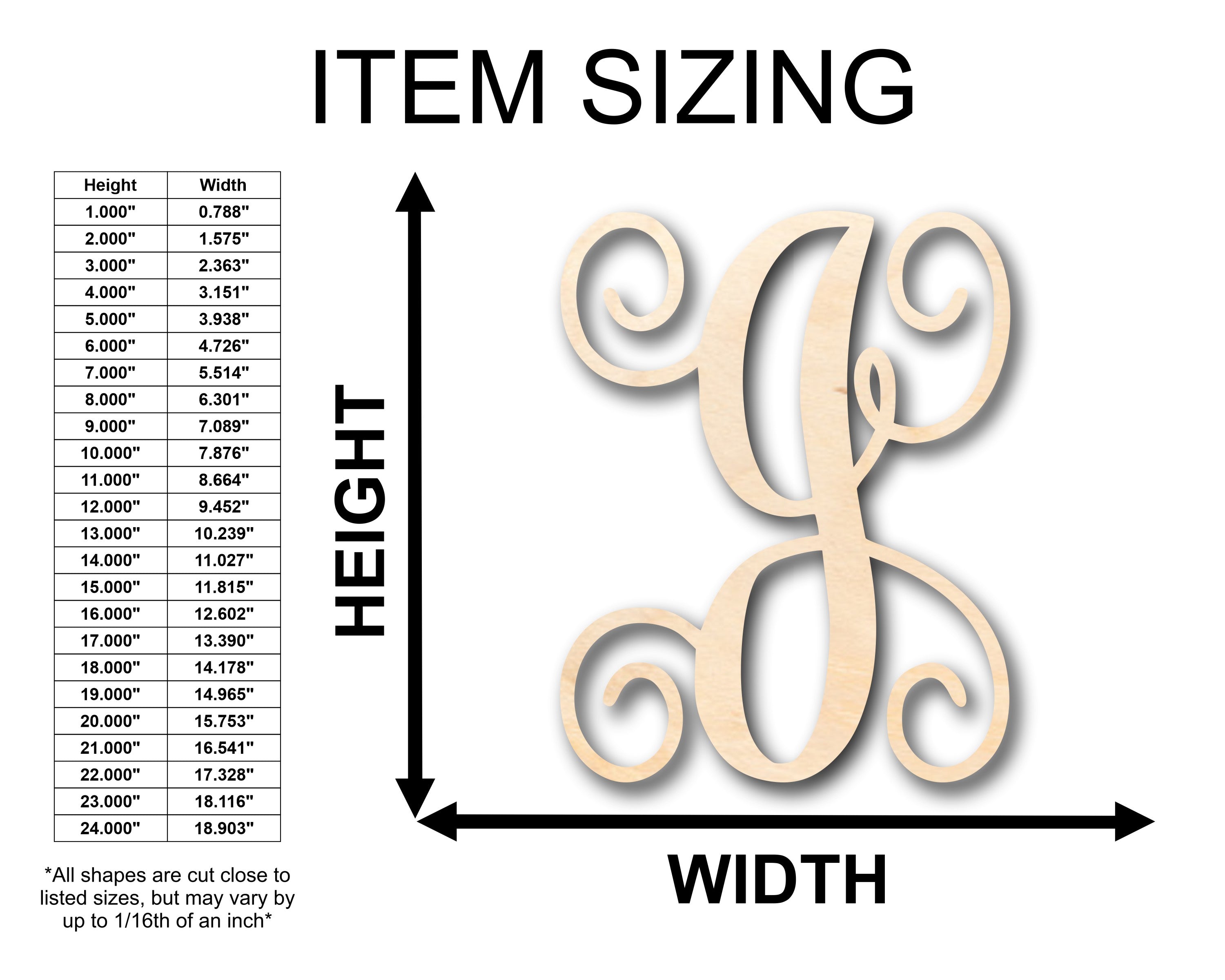 Unfinished DIY Craft - Wood Monogram J Shape, Available up to 46 Inches for Your Creative Projects