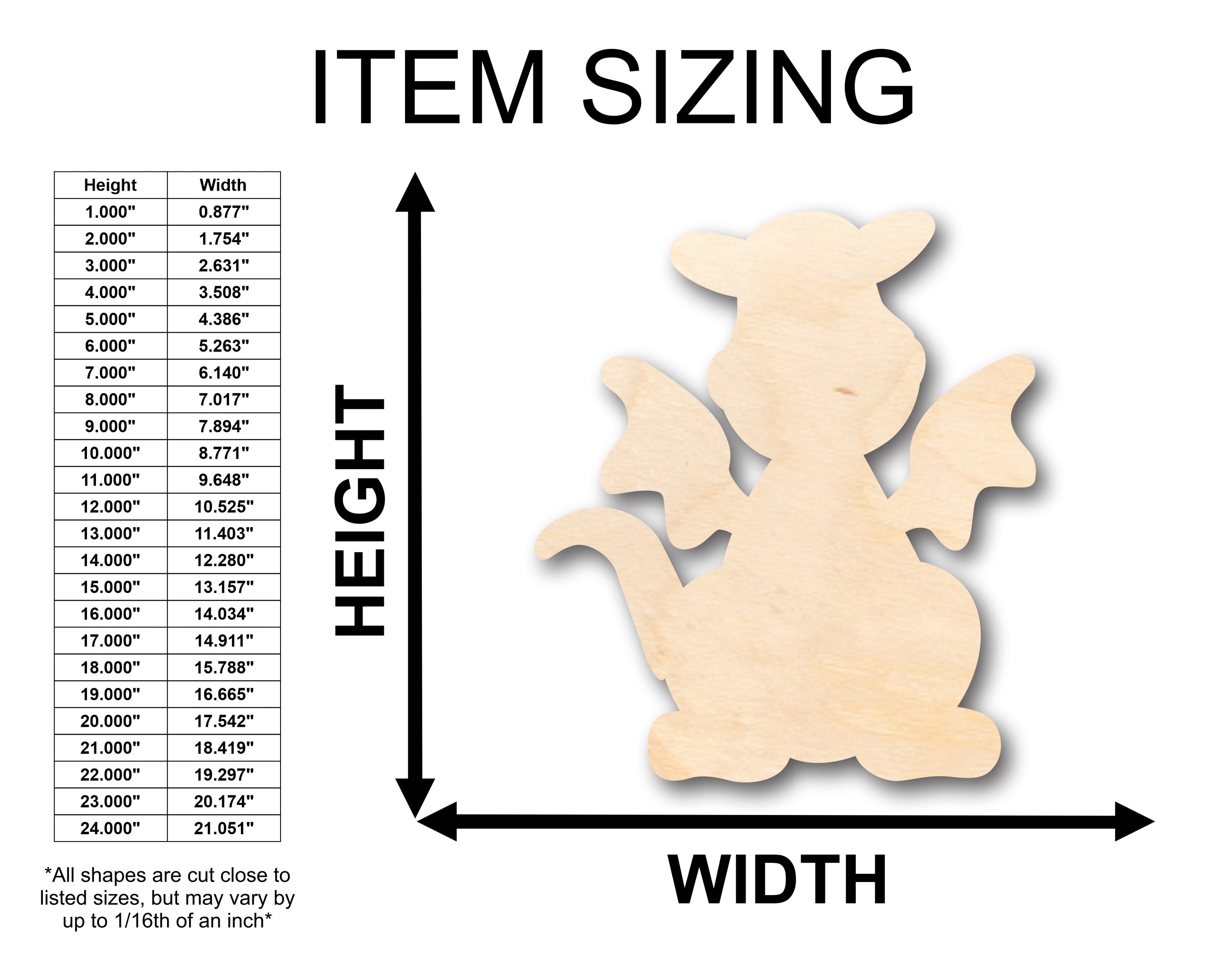 Unfinished Baltic Birch Wood DIY Craft Supplies in Cute Dragon Shape - Up to 46 Pieces for Creative Projects