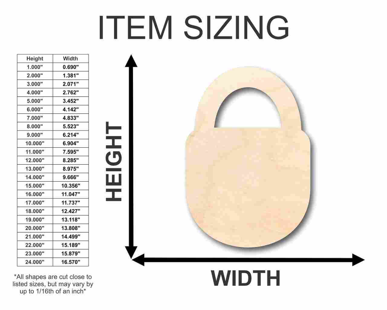 Unfinished Baltic Birch Wood Padlock Shapes for DIY Crafts - Up to 46 Pieces and 24 Inches in Size