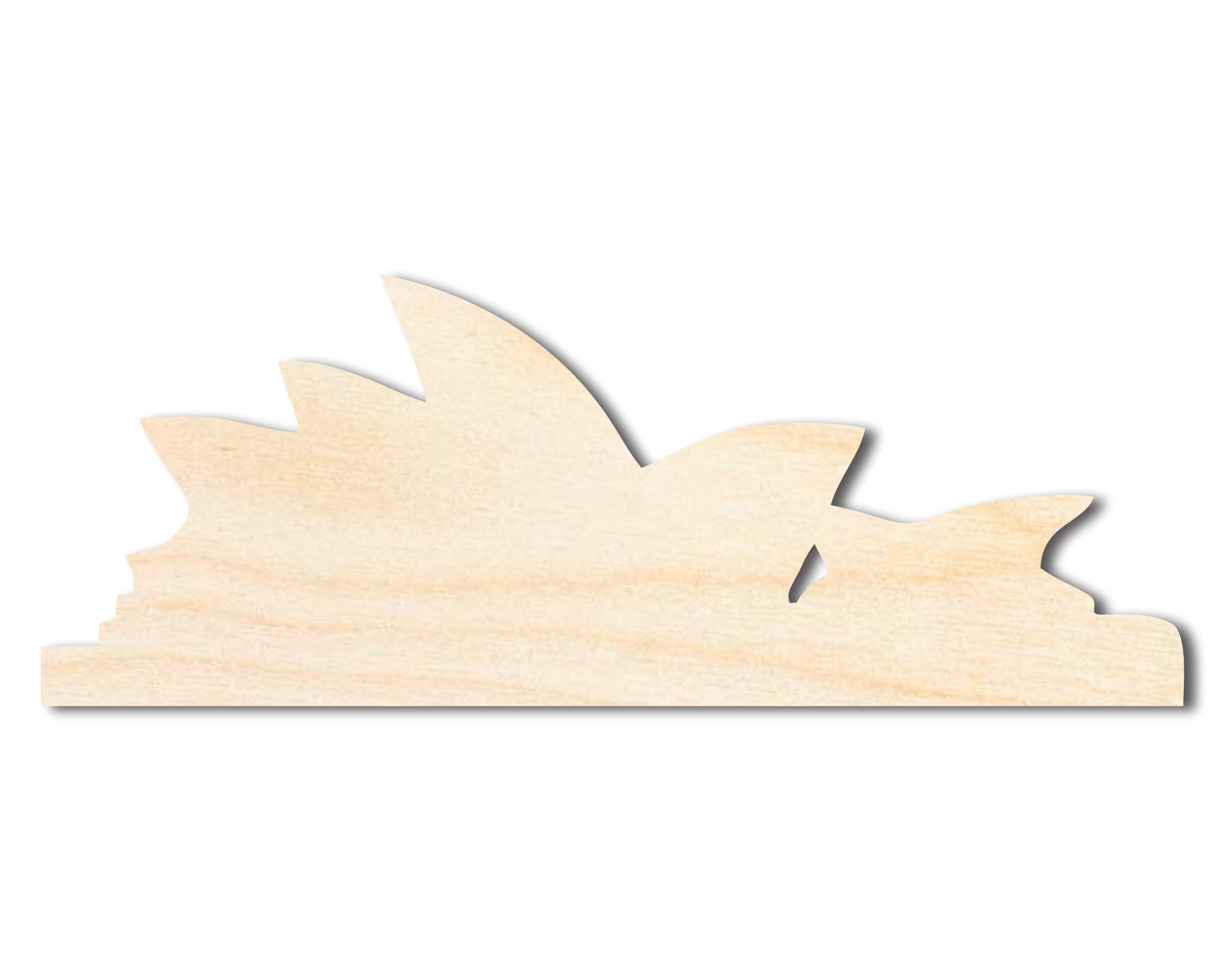 Unfinished Baltic Birch Wood Sydney Opera House Shape DIY Craft Cutout - Up to 46 Inches for Multiple DIY Projects