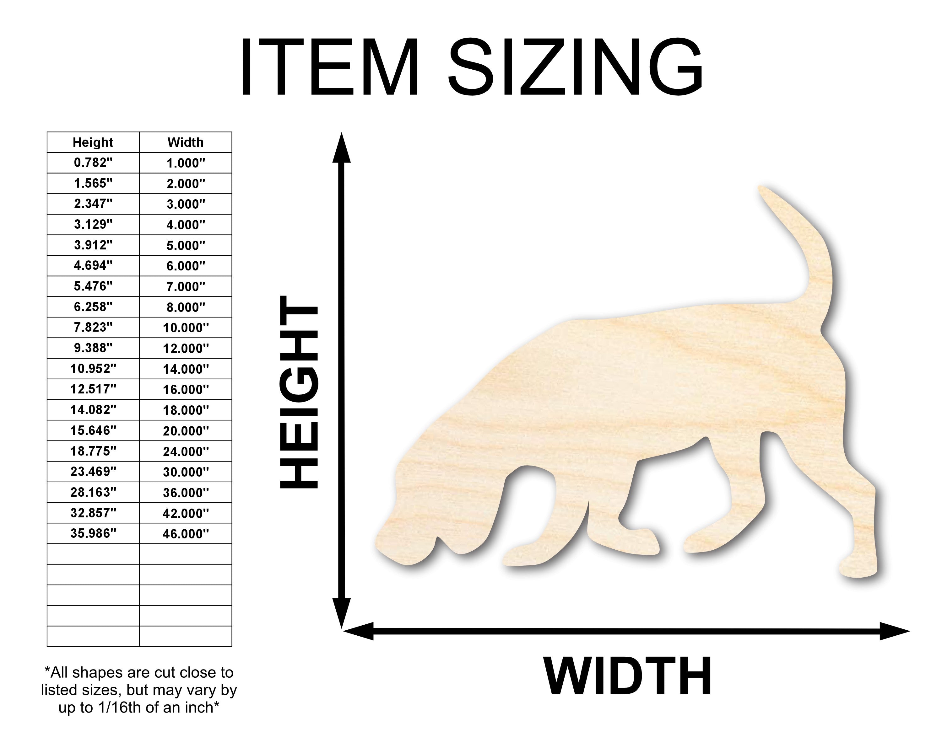 DIY Unfinished Baltic Birch Hunting Dog Silhouette Cutouts up to 46 Inches