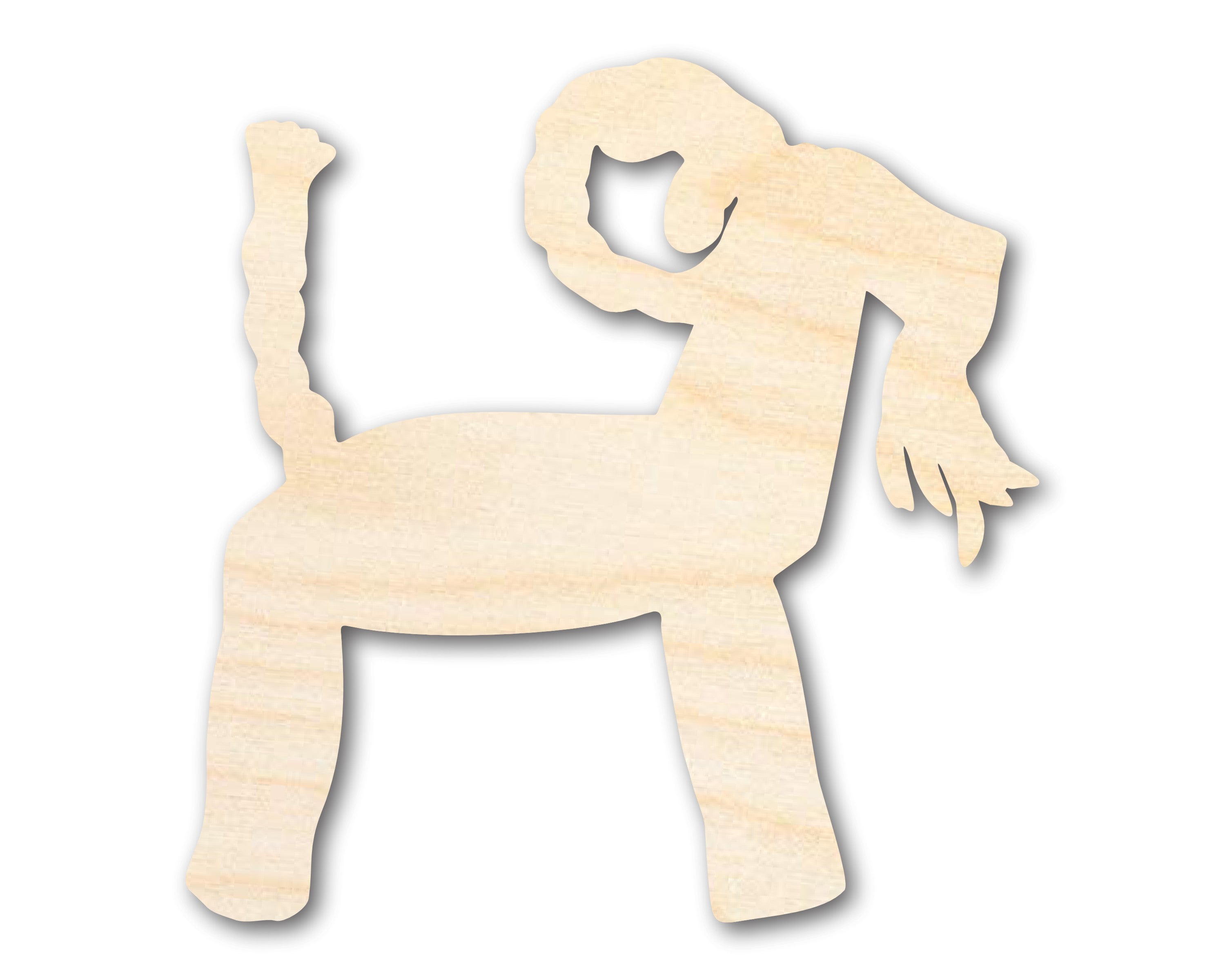Unfinished Baltic Birch Wood Yule Goat Shape Craft Cutout for Up to 46 DIY Projects