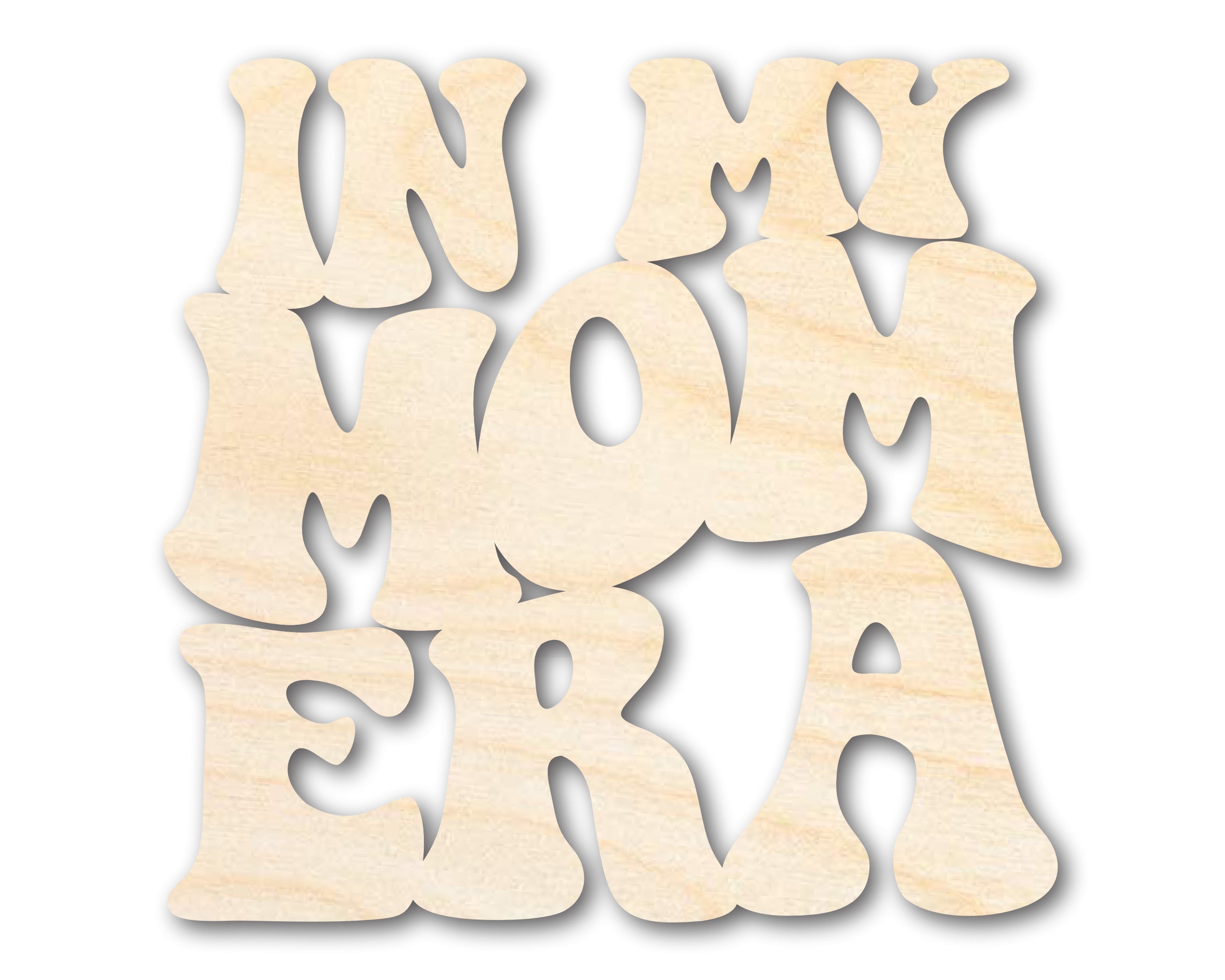 DIY Unfinished Baltic Birch Wood Cutout - Up to 46 Inches, Mom Era Shape
