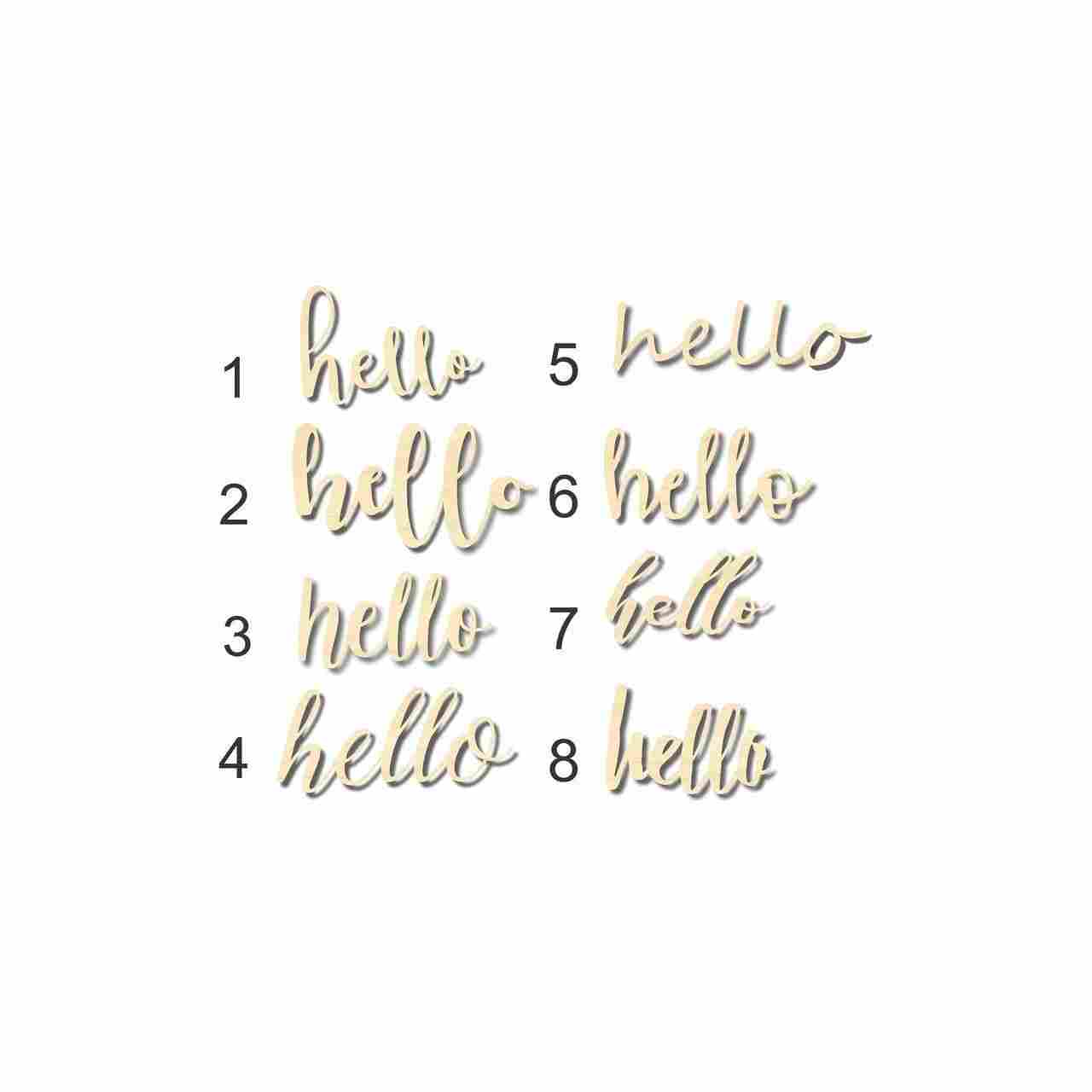 DIY Unfinished Wood 'Hello' Cutout up to 48 Inches Wide for Home Decor