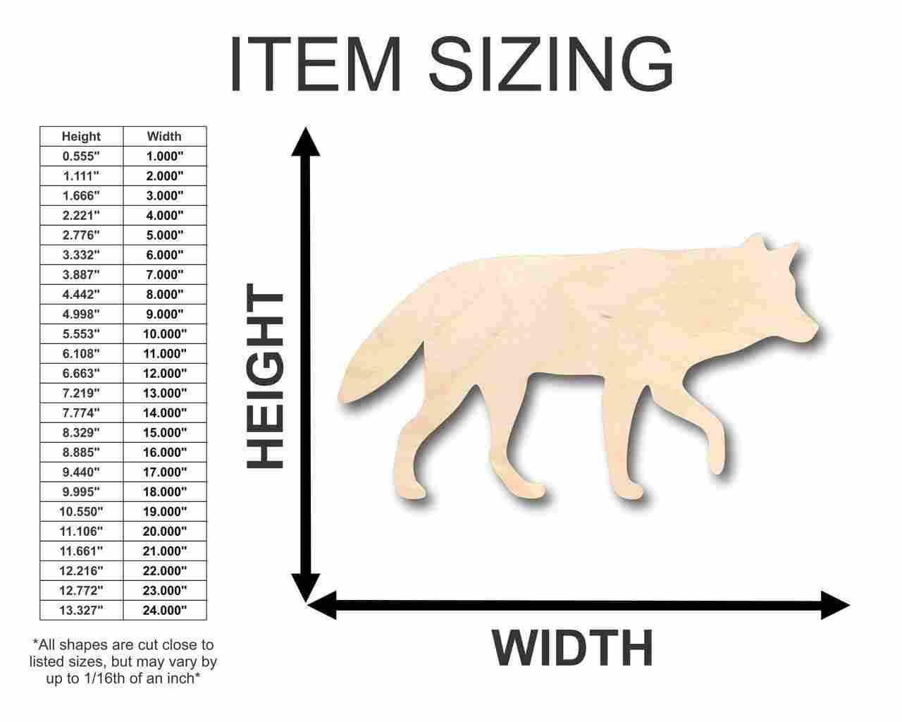 DIY Unfinished Wood Wolf Shapes for Crafts, Sizes Up to 24 Inches