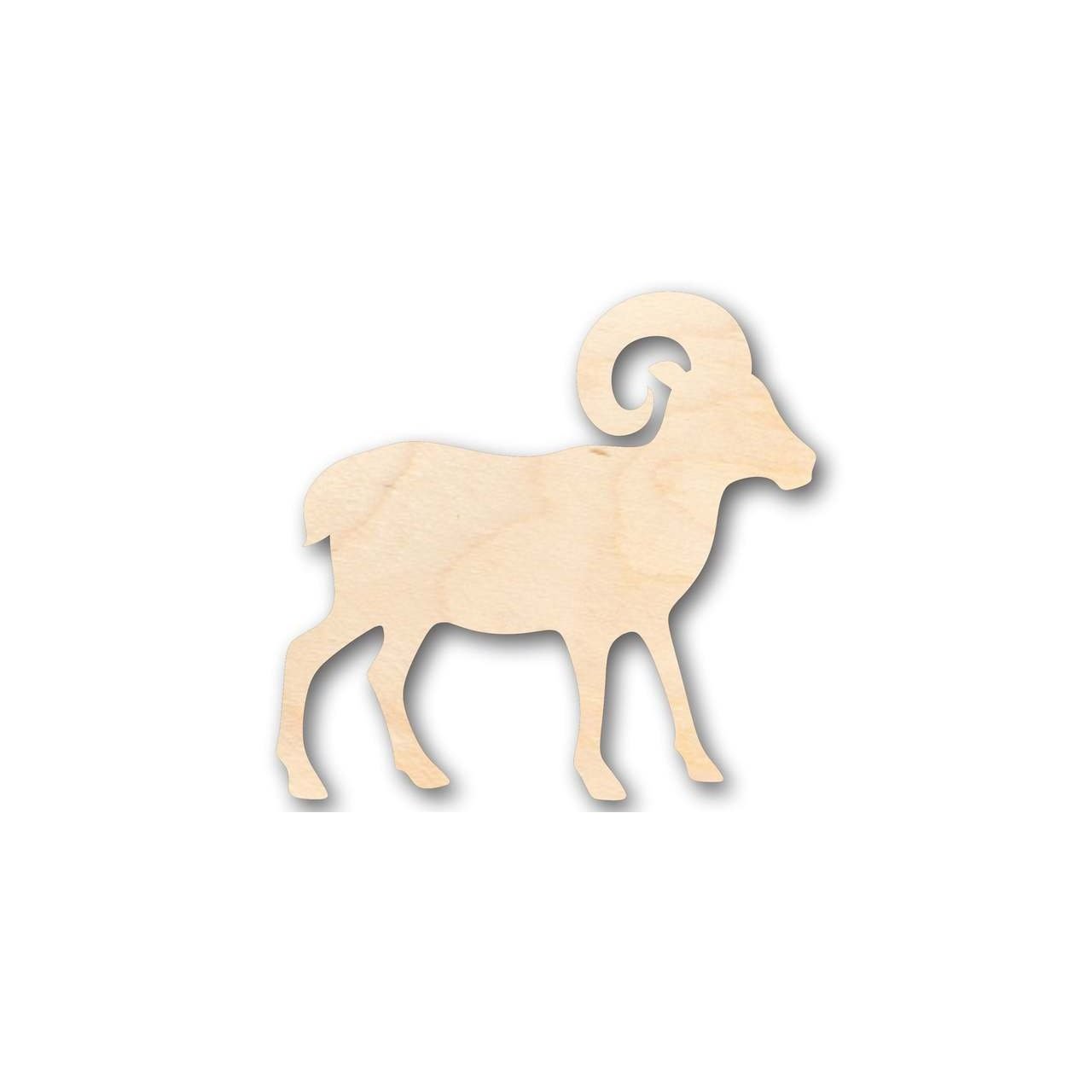 Unfinished Baltic Birch Wood Ram Sheep Shape - Ideal for Farm Animal Crafts and Up to 46 DIY Projects