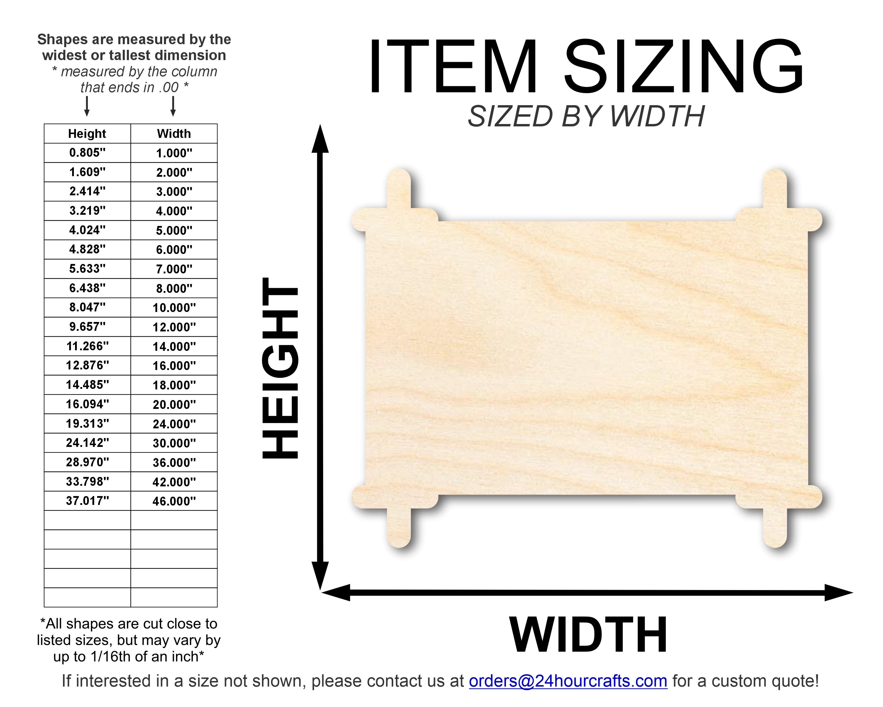DIY Unfinished Baltic Birch Torah Scroll Shape Cutouts up to 46 Inches
