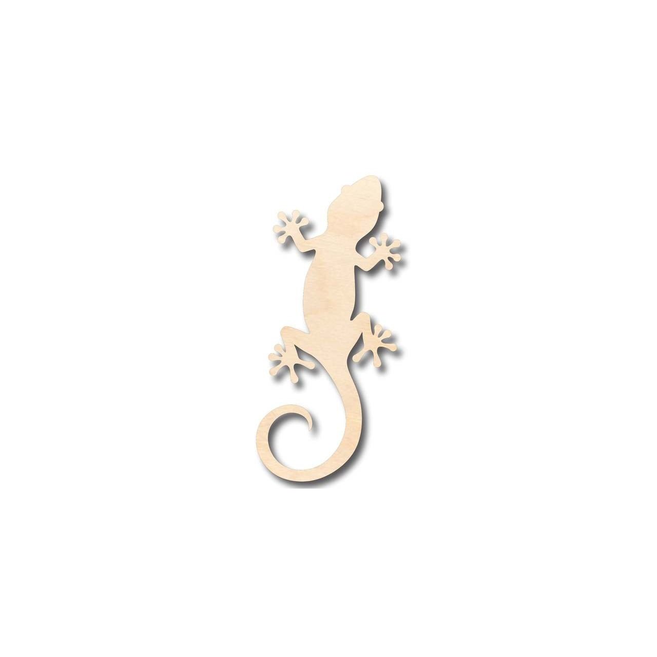 DIY Unfinished Wood Gecko Shape Animal Craft, Sizes up to 46