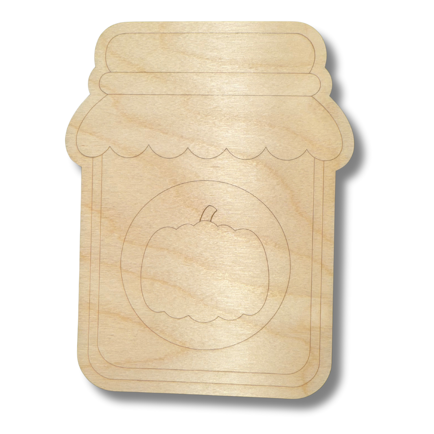 Unfinished Wood Etched Jam - Shaped Pumpkin for Line - Painting DIY Crafts (Up to 30 Options)