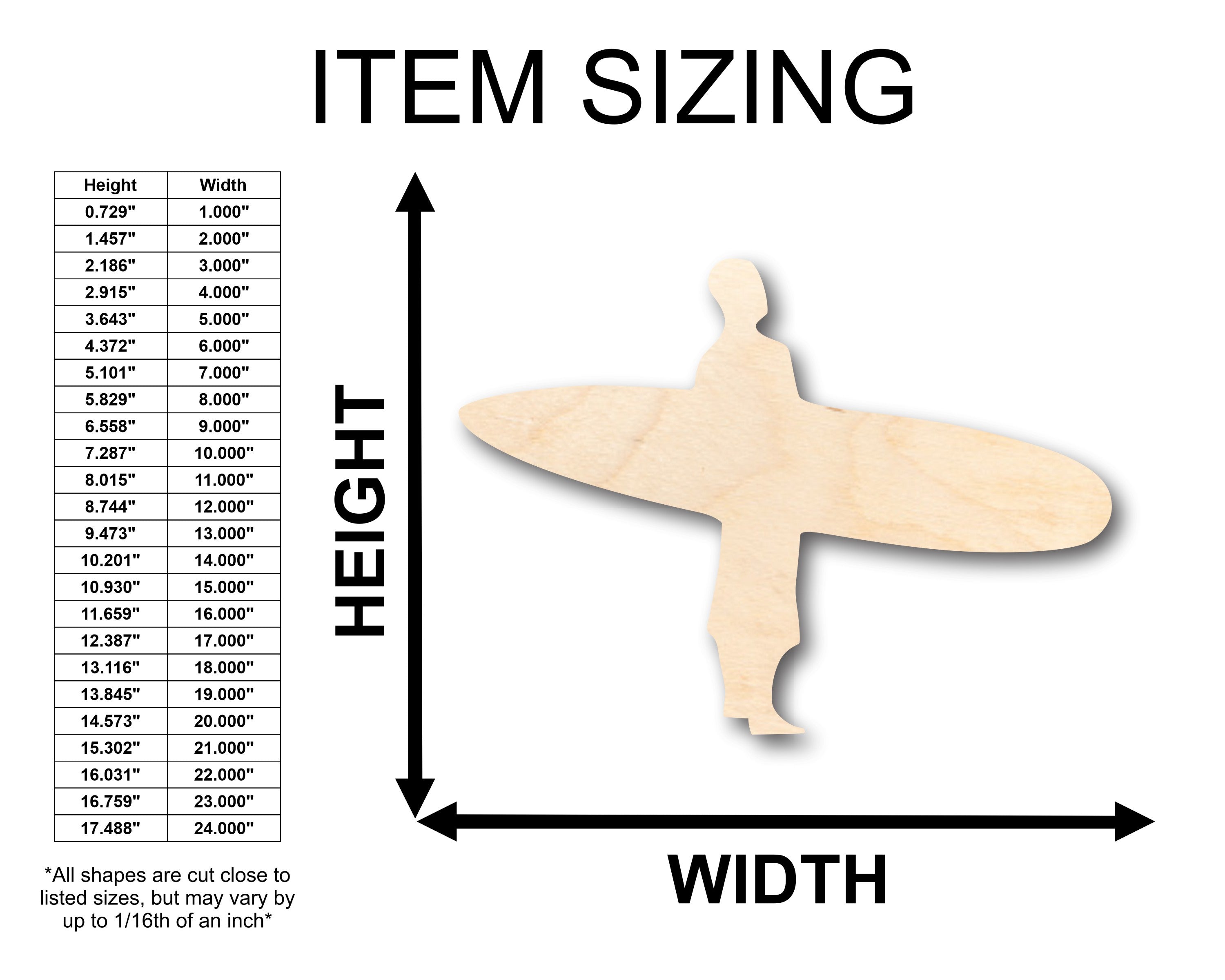 DIY Unfinished Baltic Birch Wood Surfer Shape up to 46 Inches