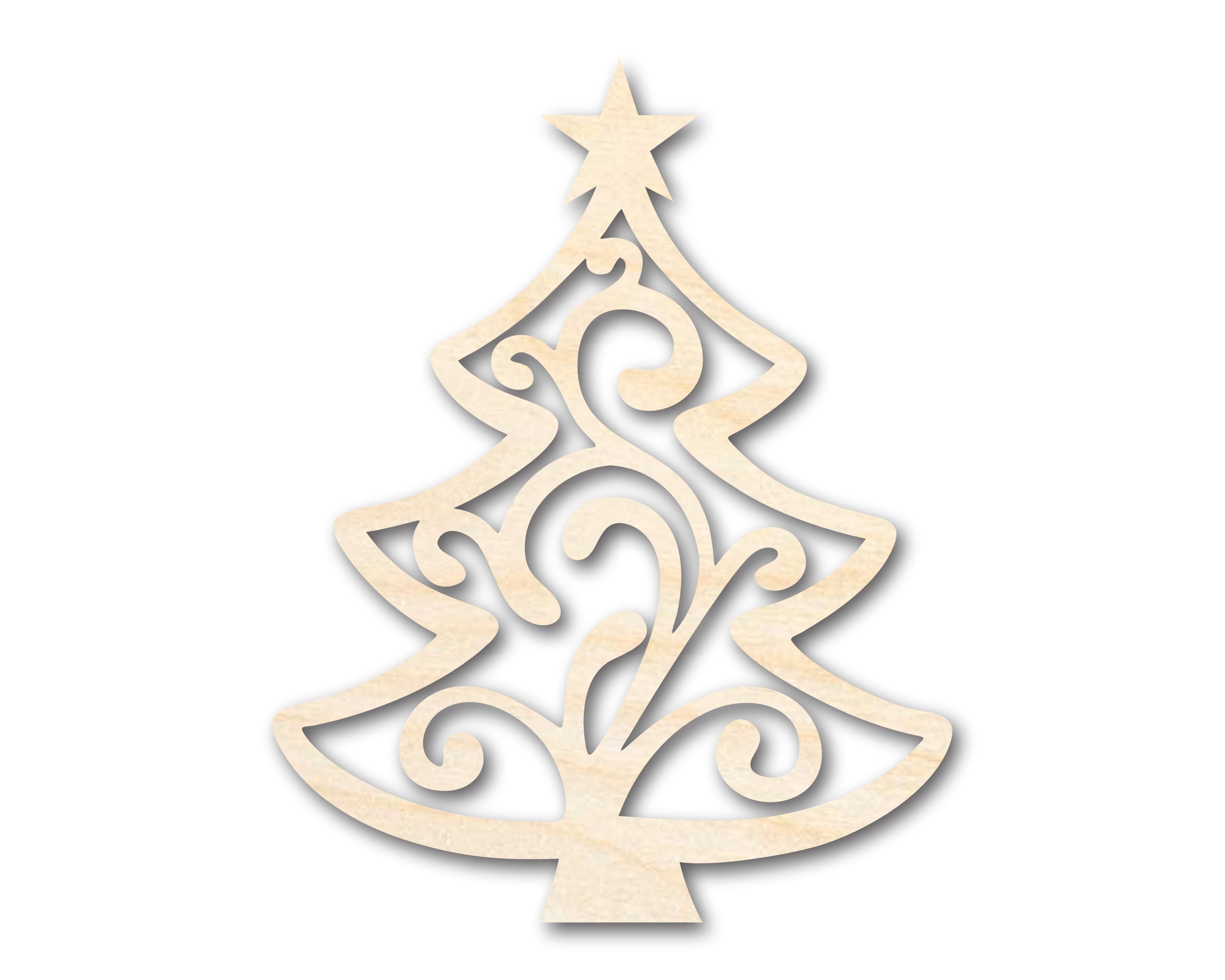 Unfinished Baltic Birch Wood Christmas Tree Shape for Crafts - Up to 36 Inches
