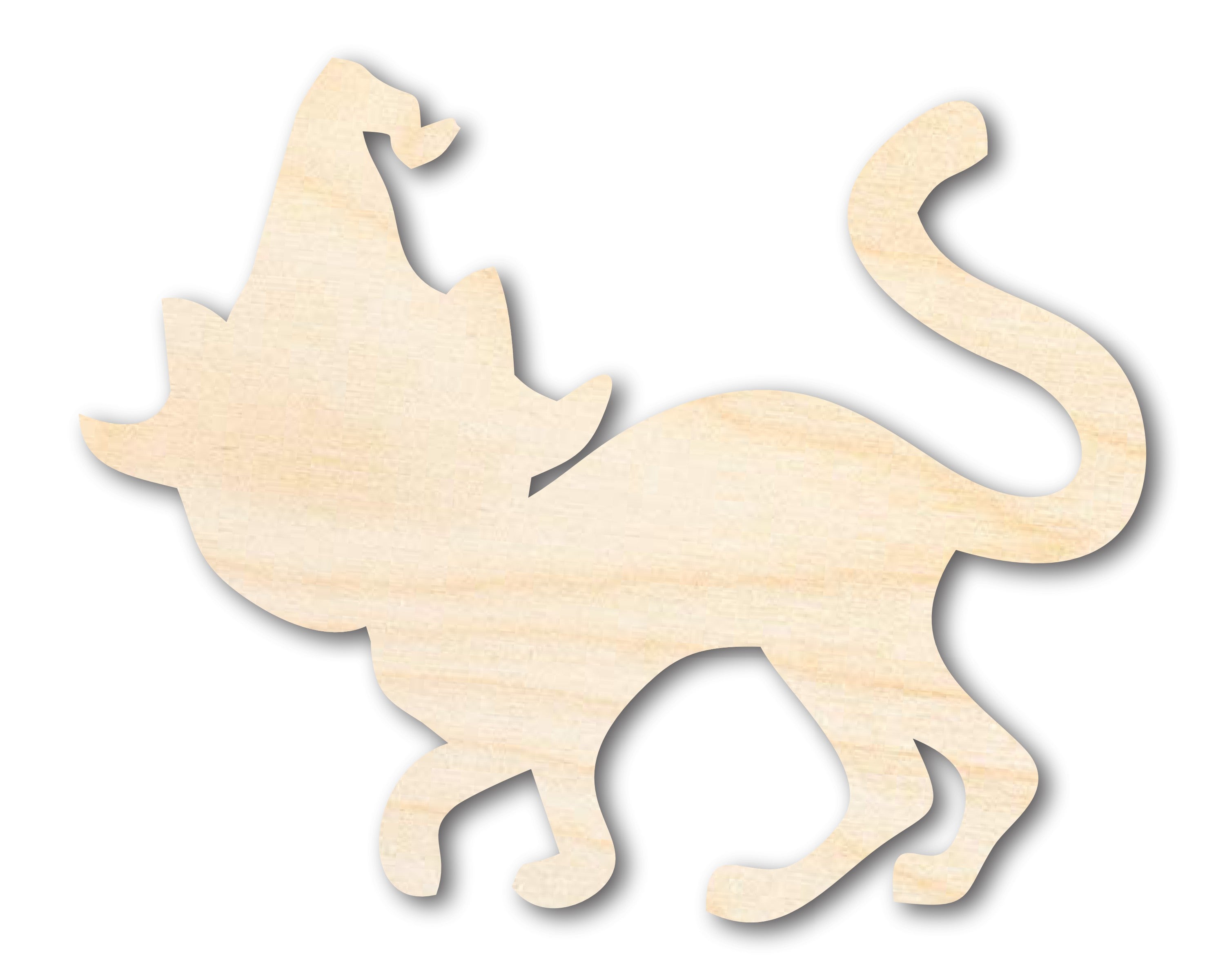 Unfinished Wood Handicraft - Wizard Cat Shape, Sizes up to 46 Inches