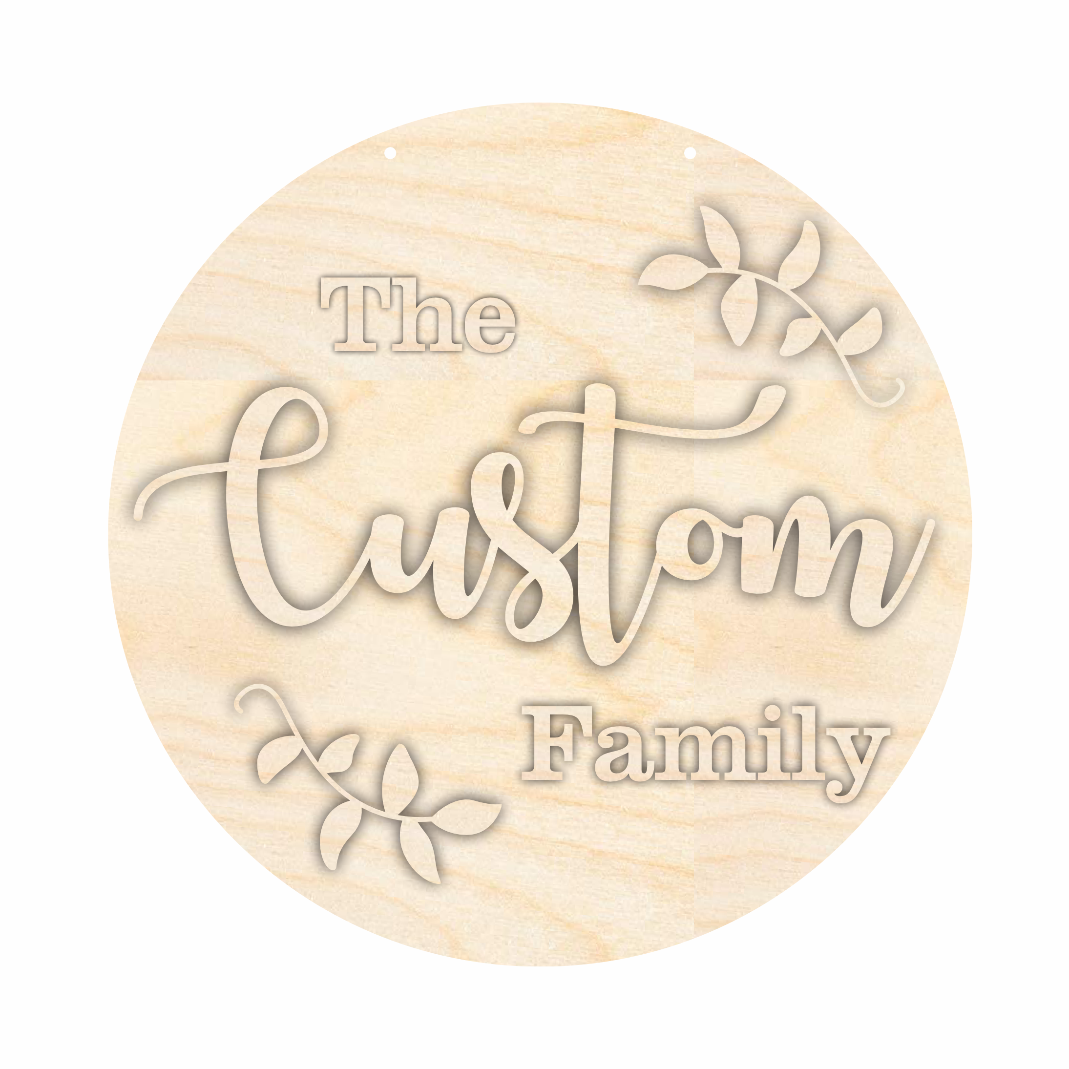 Unfinished Customizable Wood Family Name Door Sign Craft Kit | 1/4-Inch Thick Wood Craft Cutouts