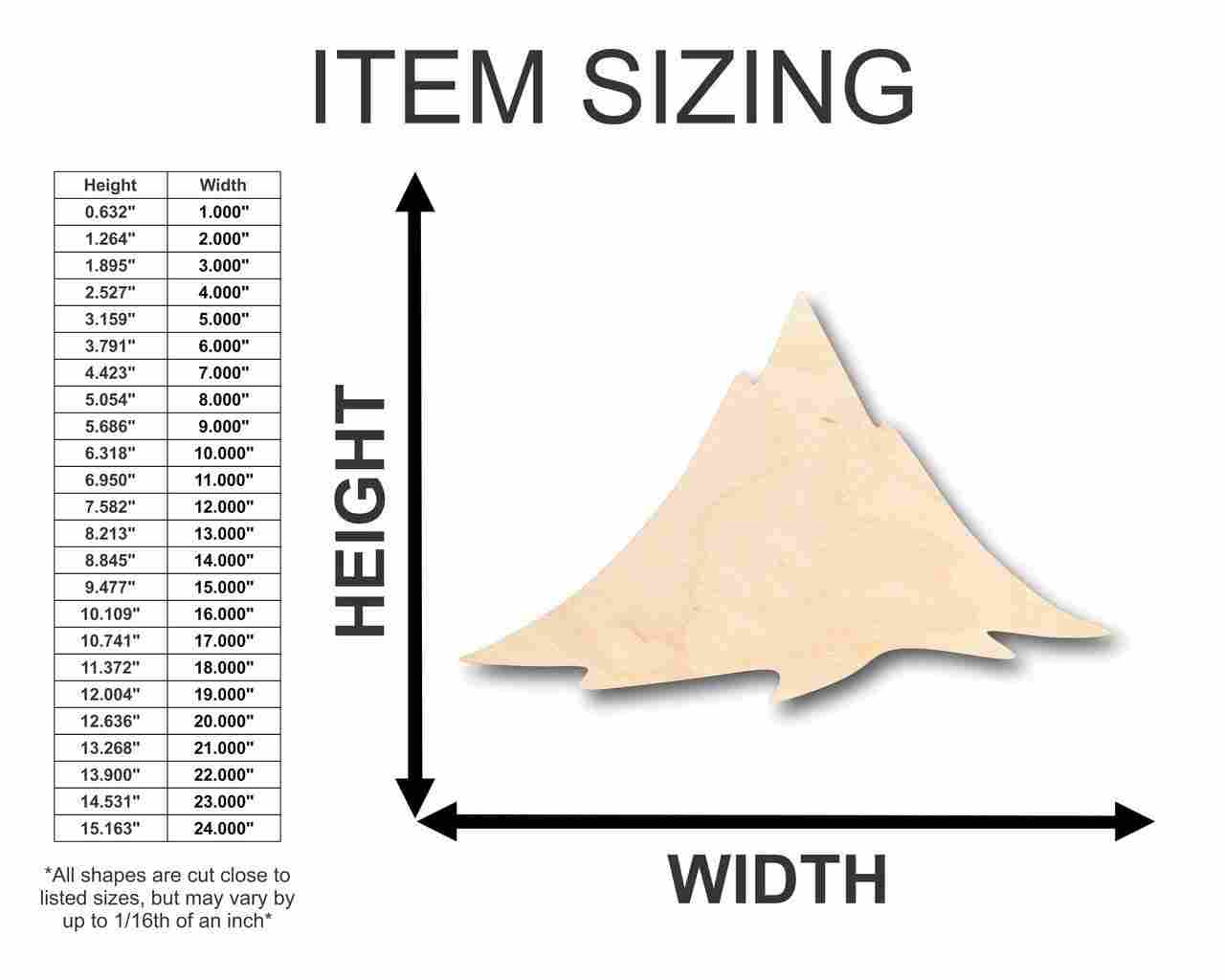 DIY Unfinished Wood Mountain Shape for Nature Crafts up to 46