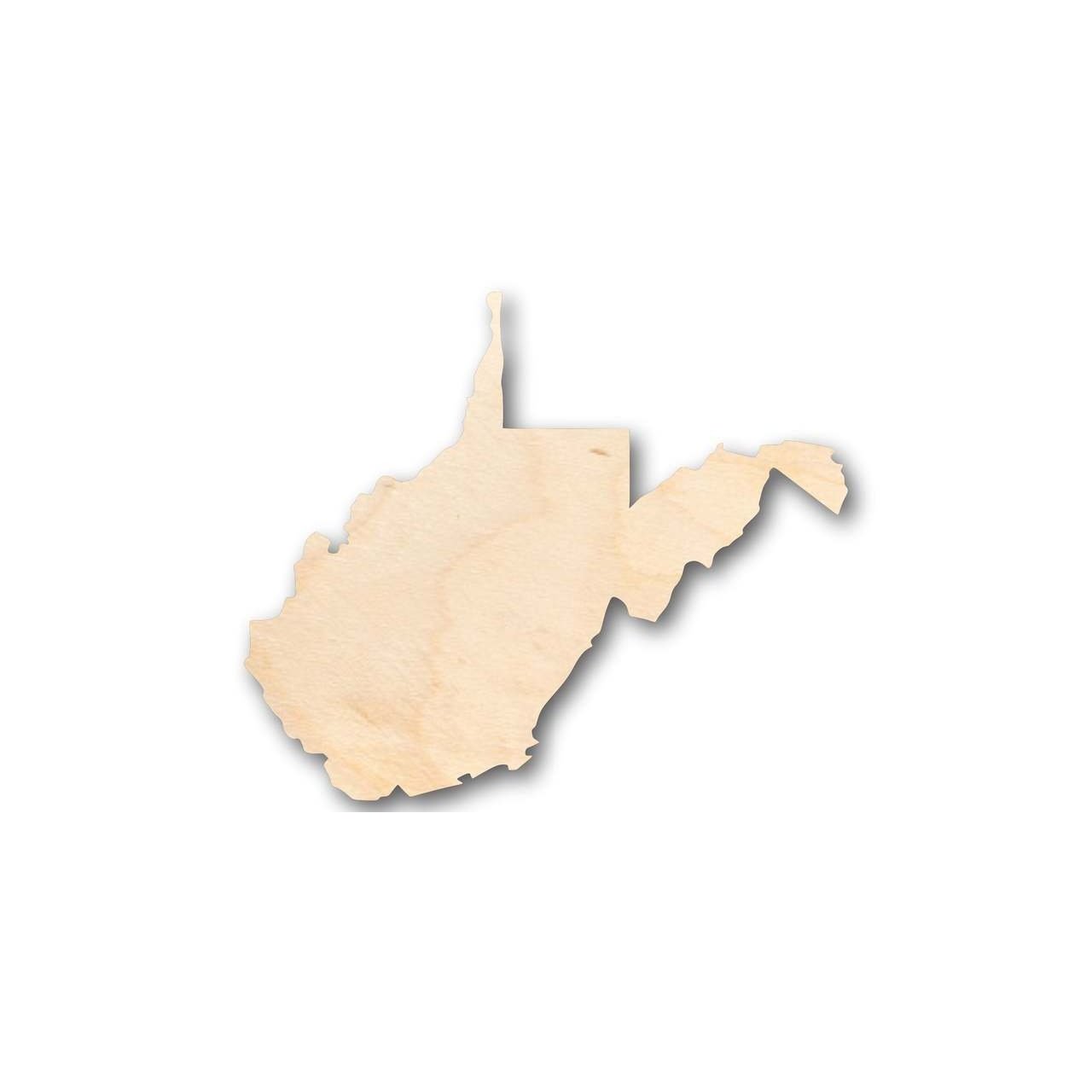 Unfinished Wood Craft in the Shape of West Virginia - Ideal for up to 46 DIY Projects