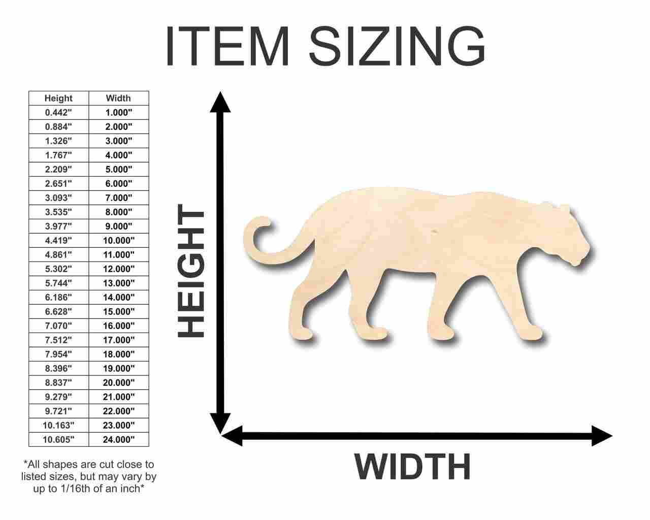 DIY Unfinished Wood Jaguar Shape for Animal & Wildlife Crafts up to 46