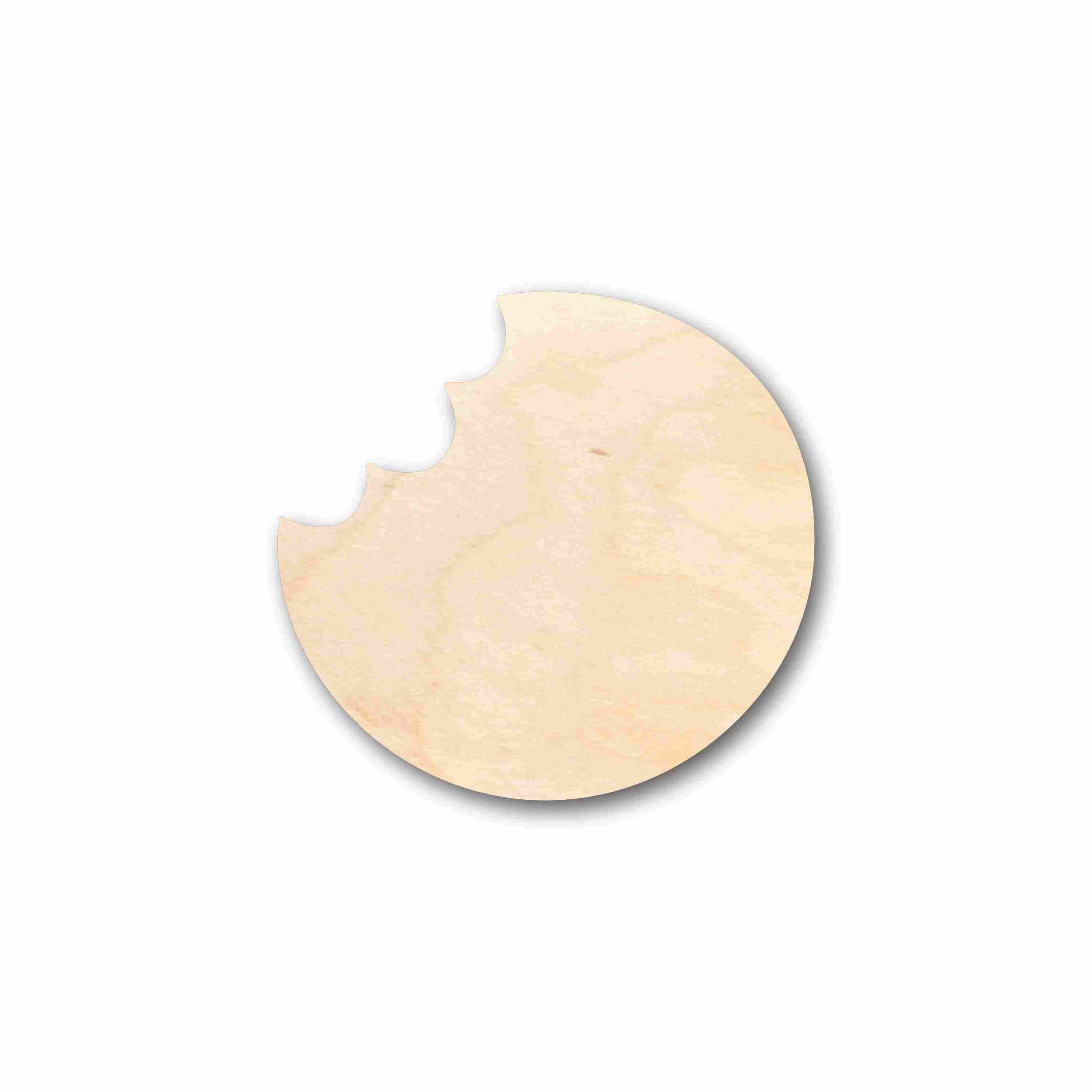 Unfinished Baltic Birch Wood Cookie with Bite Silhouette - Ideal for Up to 46 DIY Craft Projects