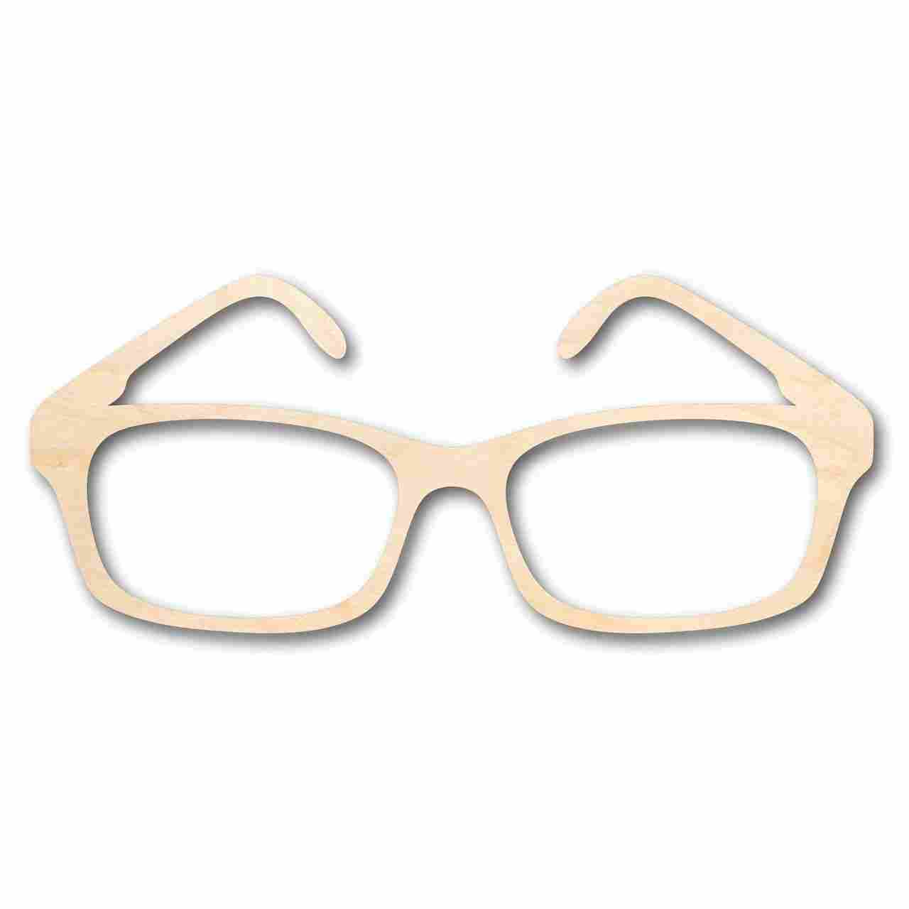 DIY Unfinished Wood Glasses Shape - Ideal for Up to 46 Craft Projects