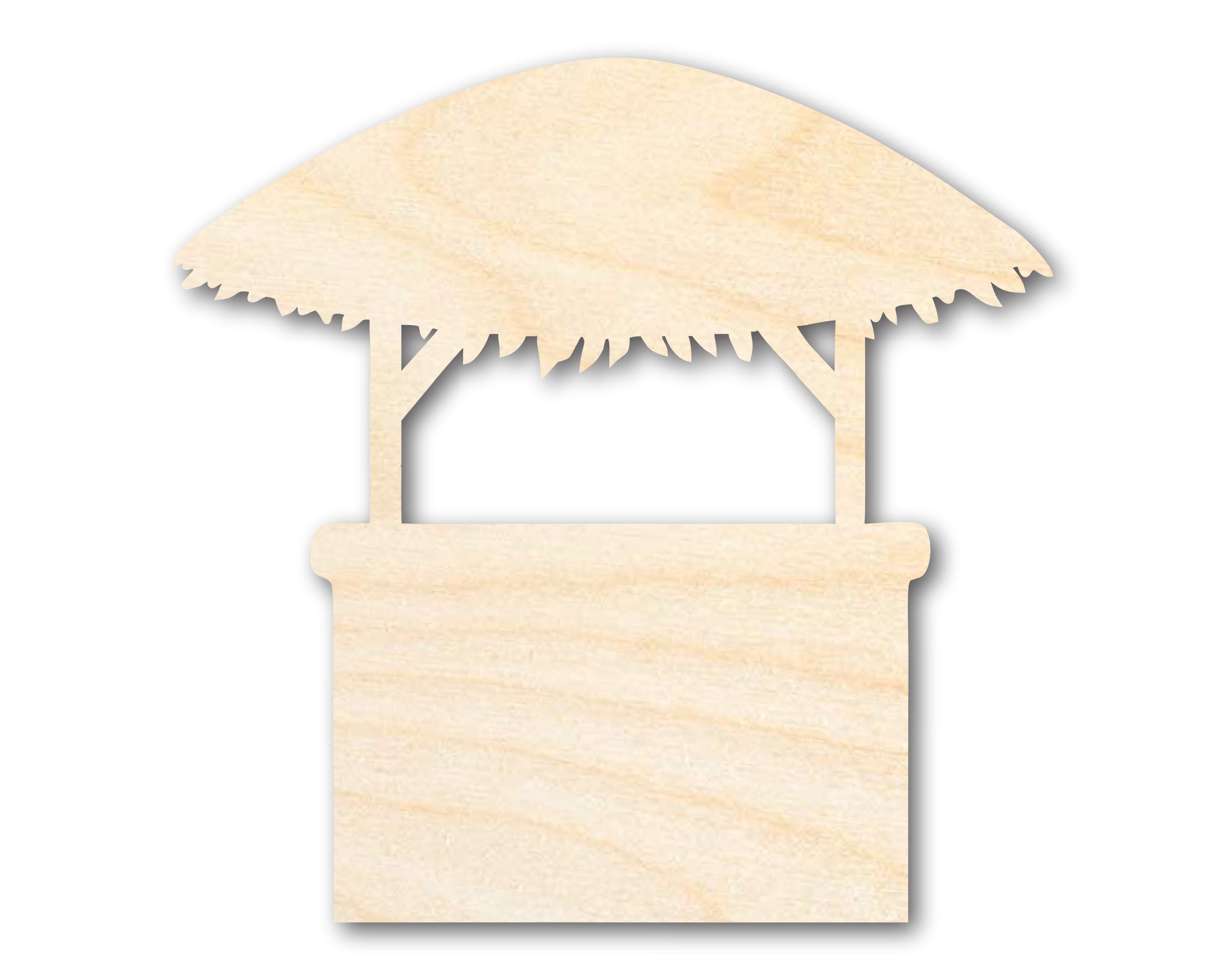 Sanded Unfinished Baltic Birch Wood Tiki Bar Shape - Up to 46 Inches