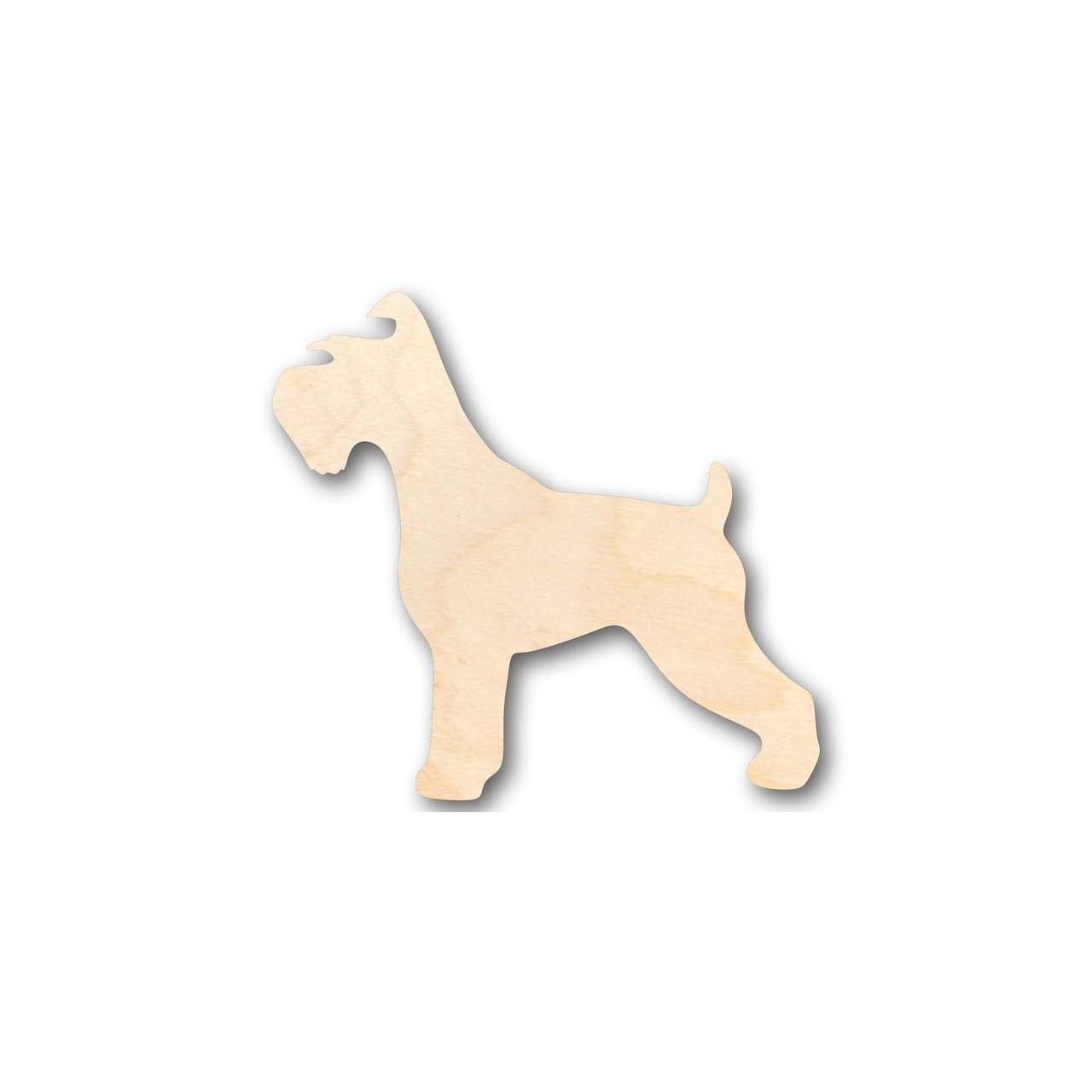 Unfinished Baltic Birch Plywood Schnauzer Dog Shape for DIY Animal Pet Crafts up to 46 Variations