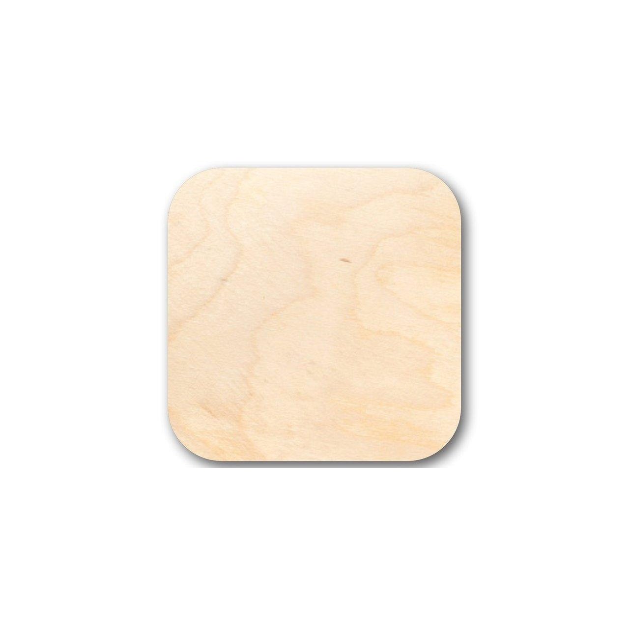 Unfinished Baltic Birch Wood Rounded Square Shape Customizable DIY Craft Tags up to 46 Pieces for Various Craft Projects