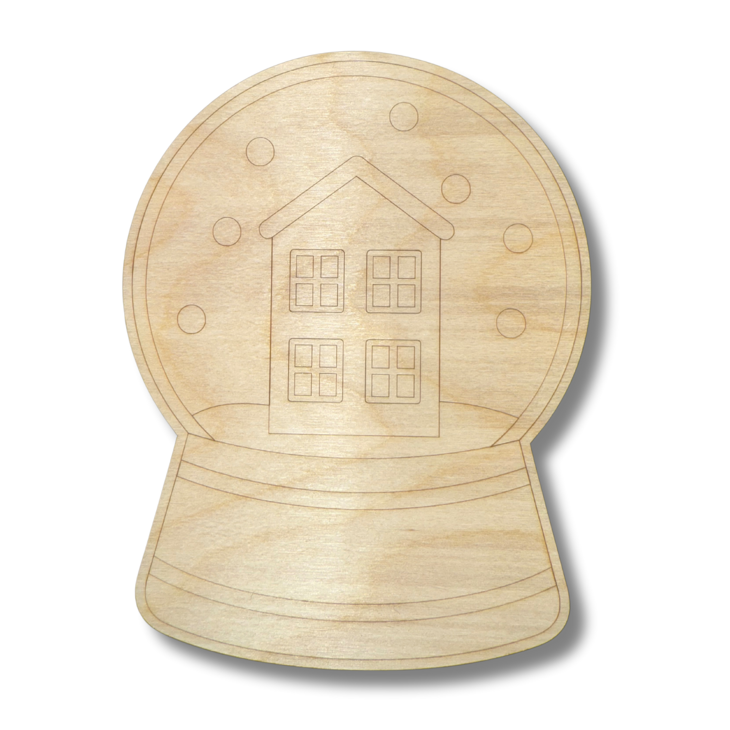 DIY Unfinished Wood Etched Snow Globe Shapes for Up to 30 Paint - by - Line Crafts