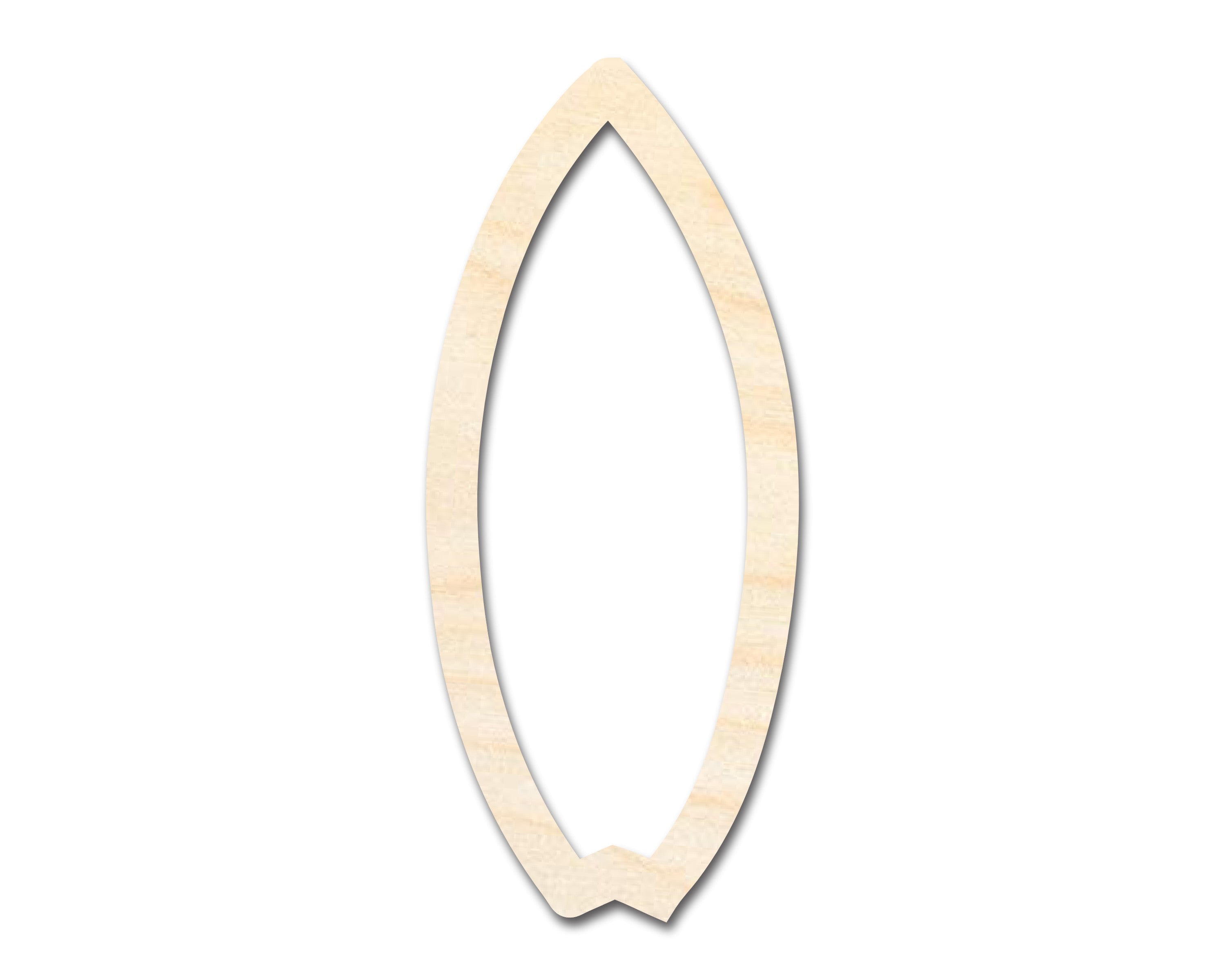 Unfinished DIY Craft Cutout of Wood Fishtail Surfboard Outline Shape - Up to 46 Inches for Do - It - Yourself Projects