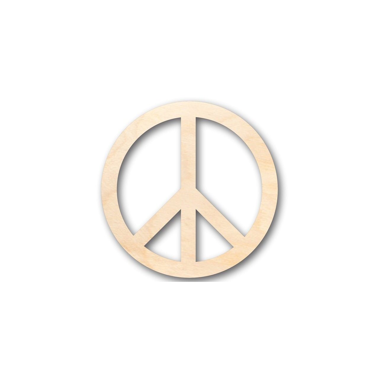 Unfinished DIY Craft - Wood Peace Sign Symbol Shape, Suitable for up to 46 DIY Projects